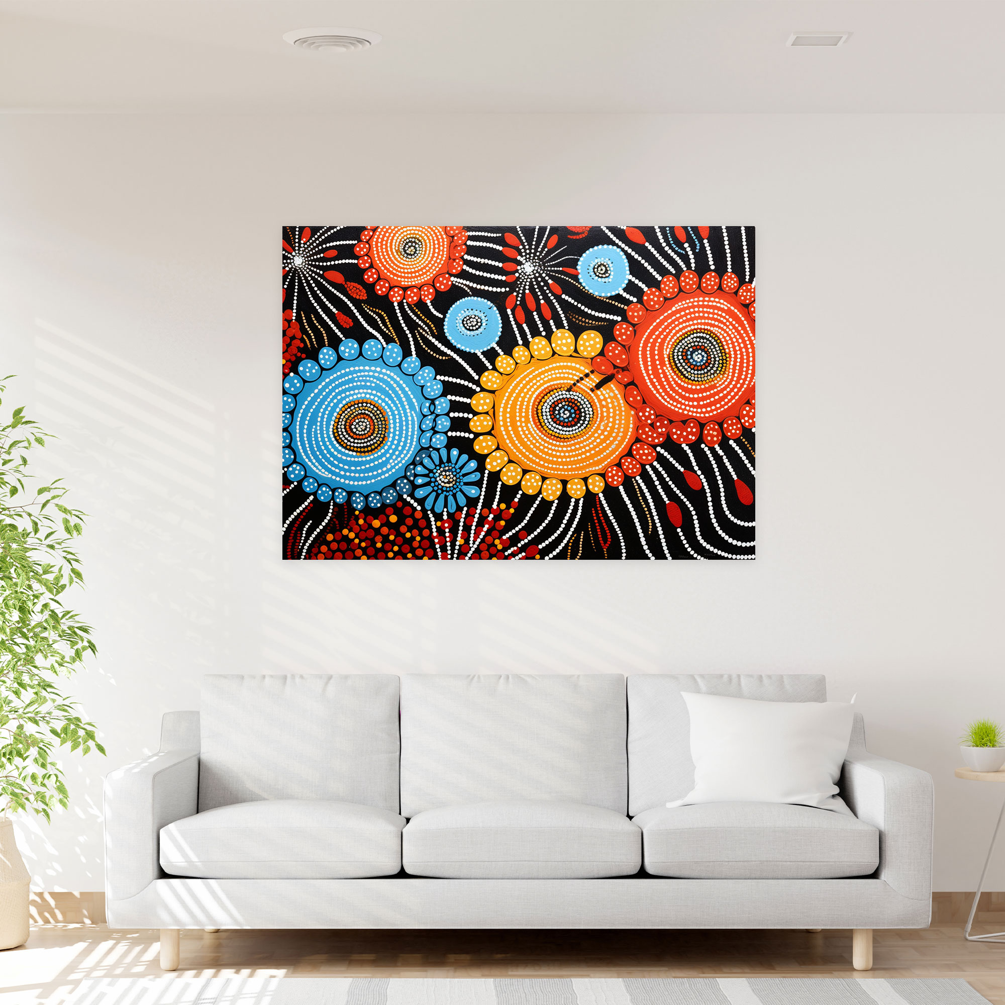 Aboriginal Canvas Print: Spiritual Connection - Aborginal, Home Decoration, Indigenous Art, Canvas Wall Art