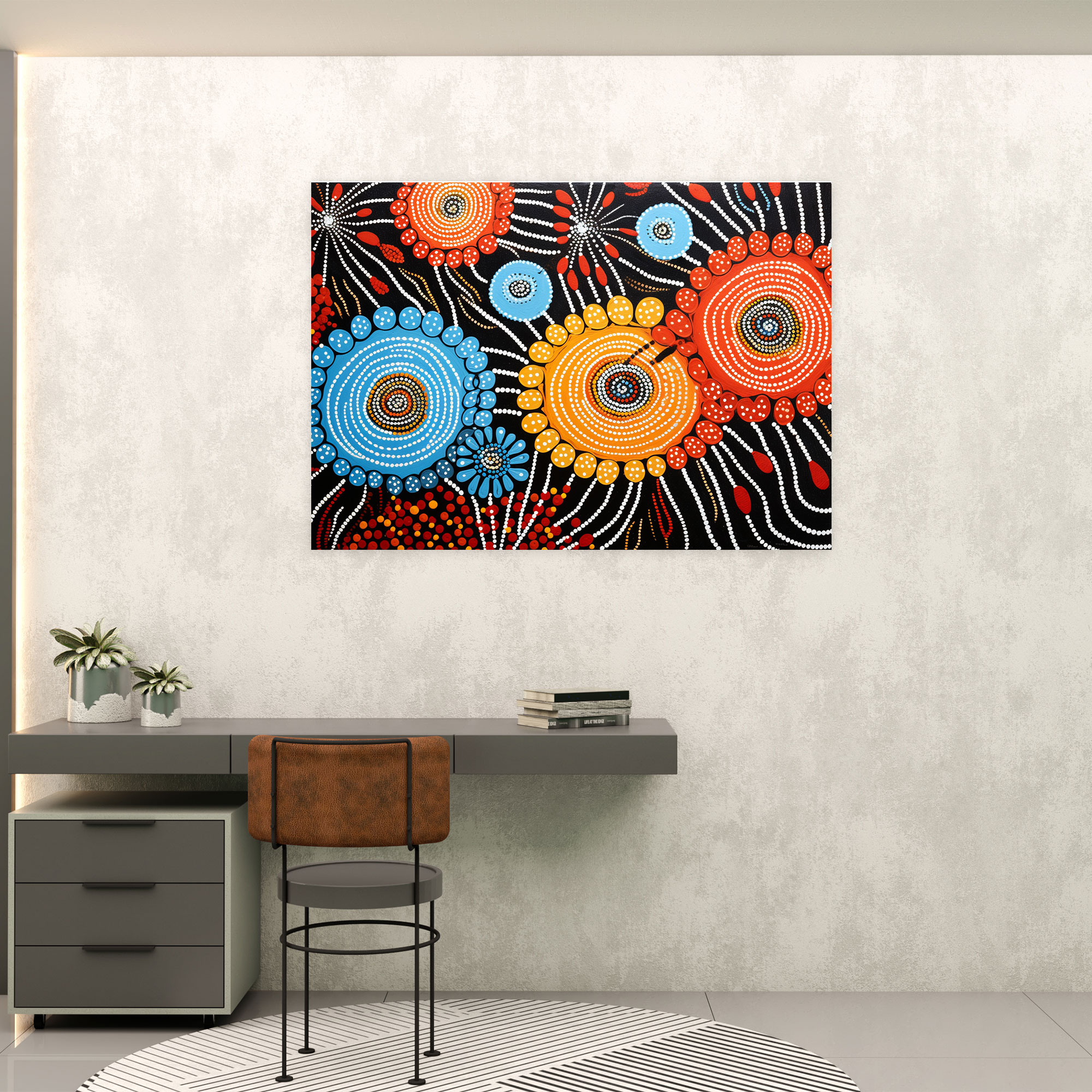 Aboriginal Canvas Print: Spiritual Connection - Aborginal, Home Decoration, Indigenous Art, Canvas Wall Art
