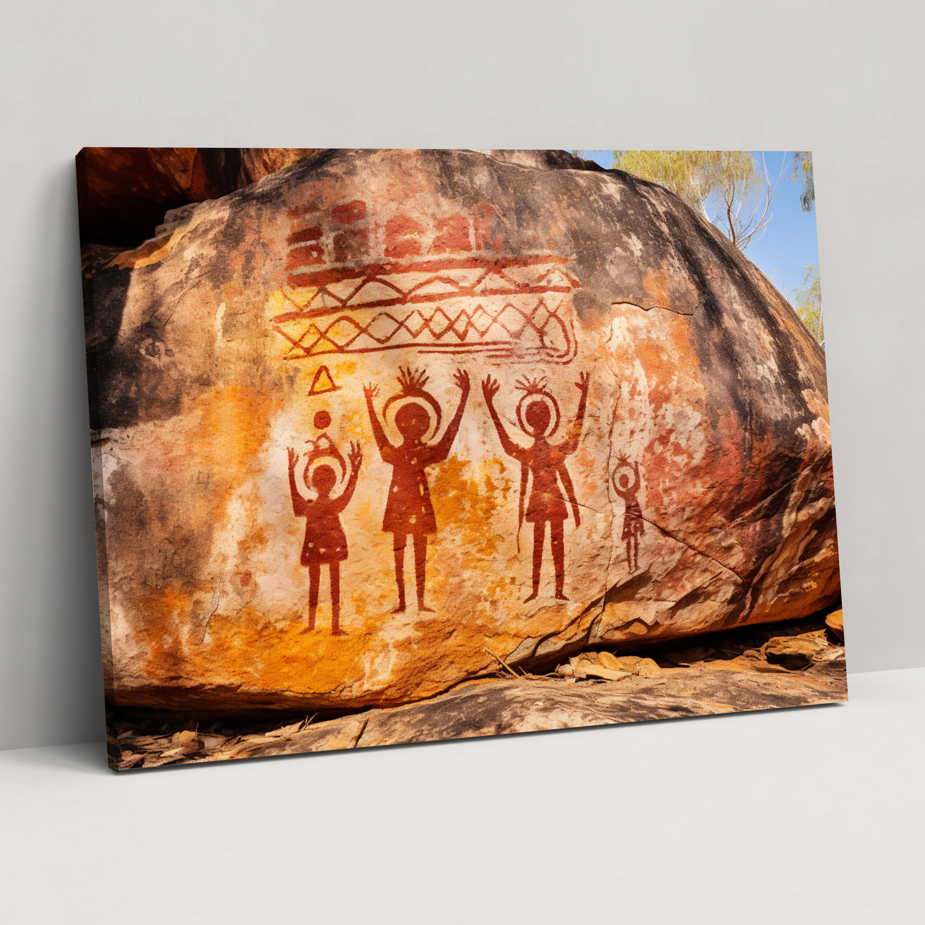 Aboriginal Canvas Print: Ancestral Narratives - Aborginal, Wall Decoration, Canvas, Canvas Wall Art