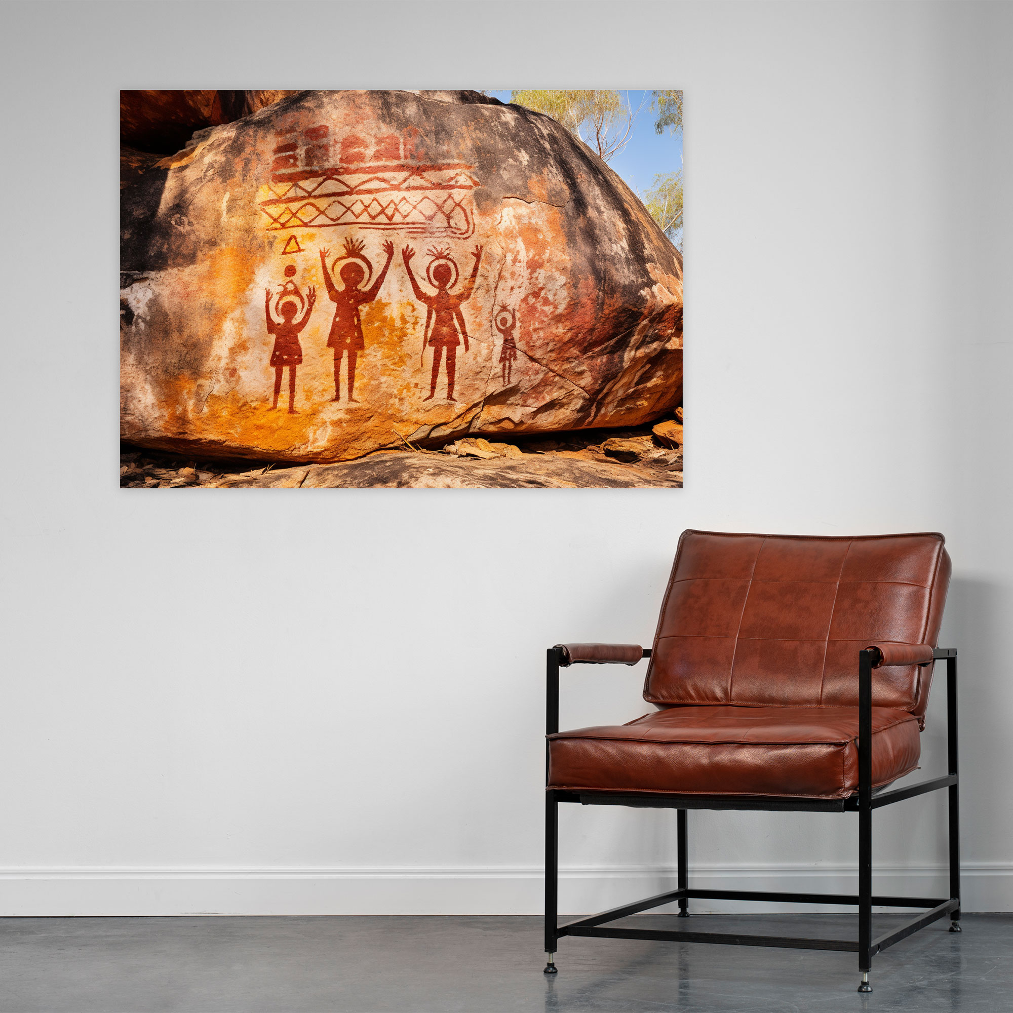 Aboriginal Canvas Print: Ancestral Narratives - Aborginal, Wall Decoration, Canvas, Canvas Wall Art