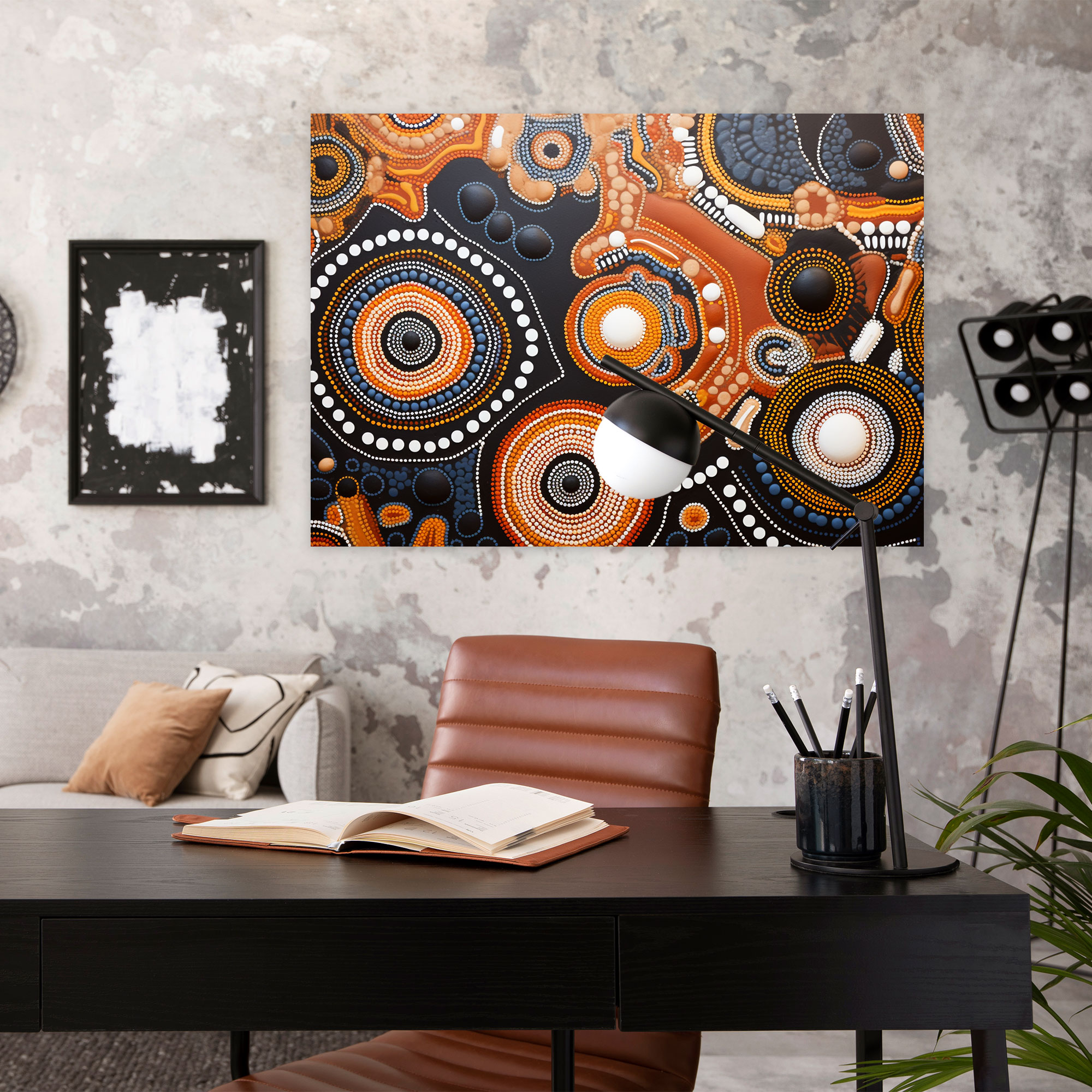 Aboriginal Canvas Print: Fusion Of Tradition - Aborginal, Canvas Print, Wall Decoration, Fusion Of Tradition