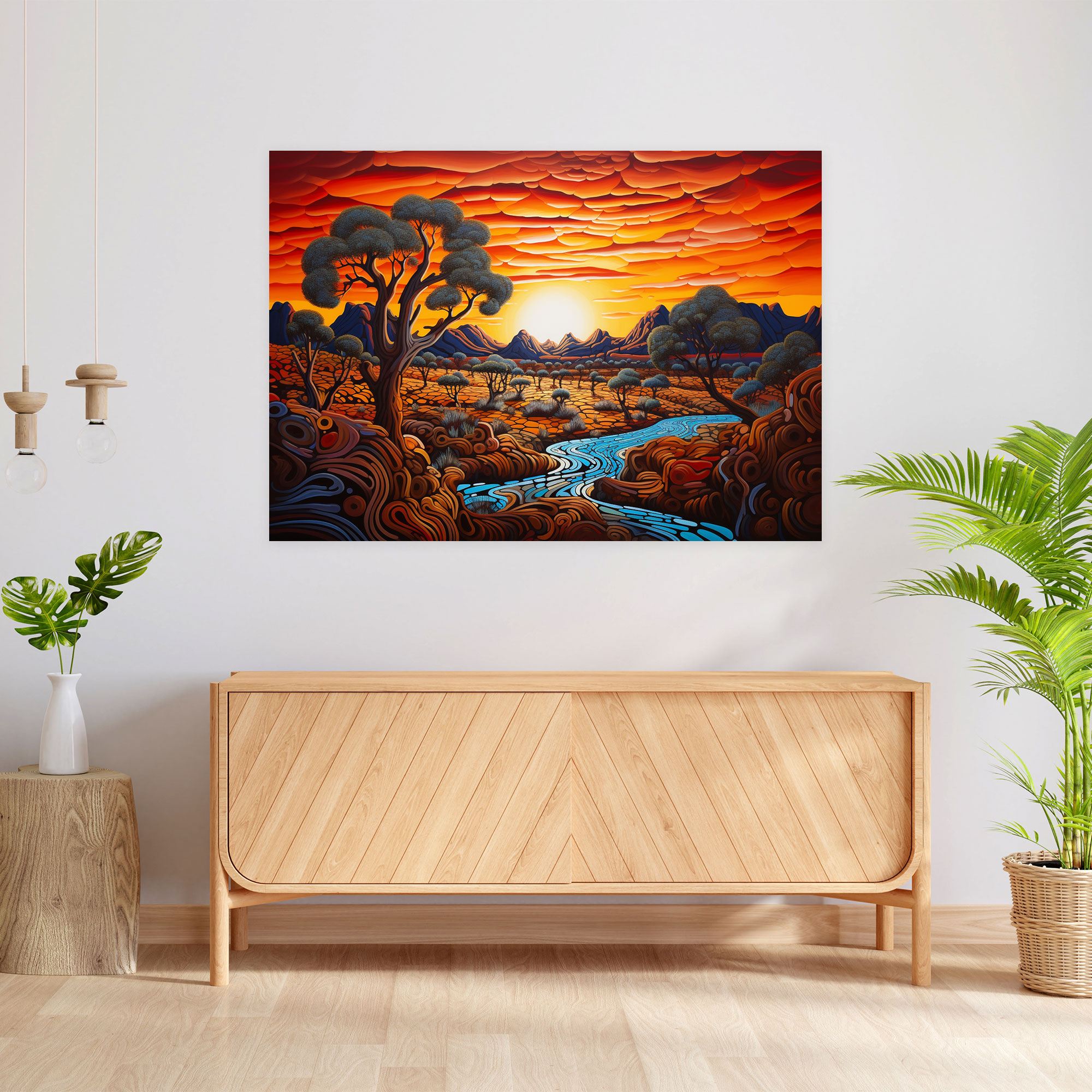Aboriginal Landscape Canvas Print - Aborginal, Wall Art, Canvas Print, Aboriginal