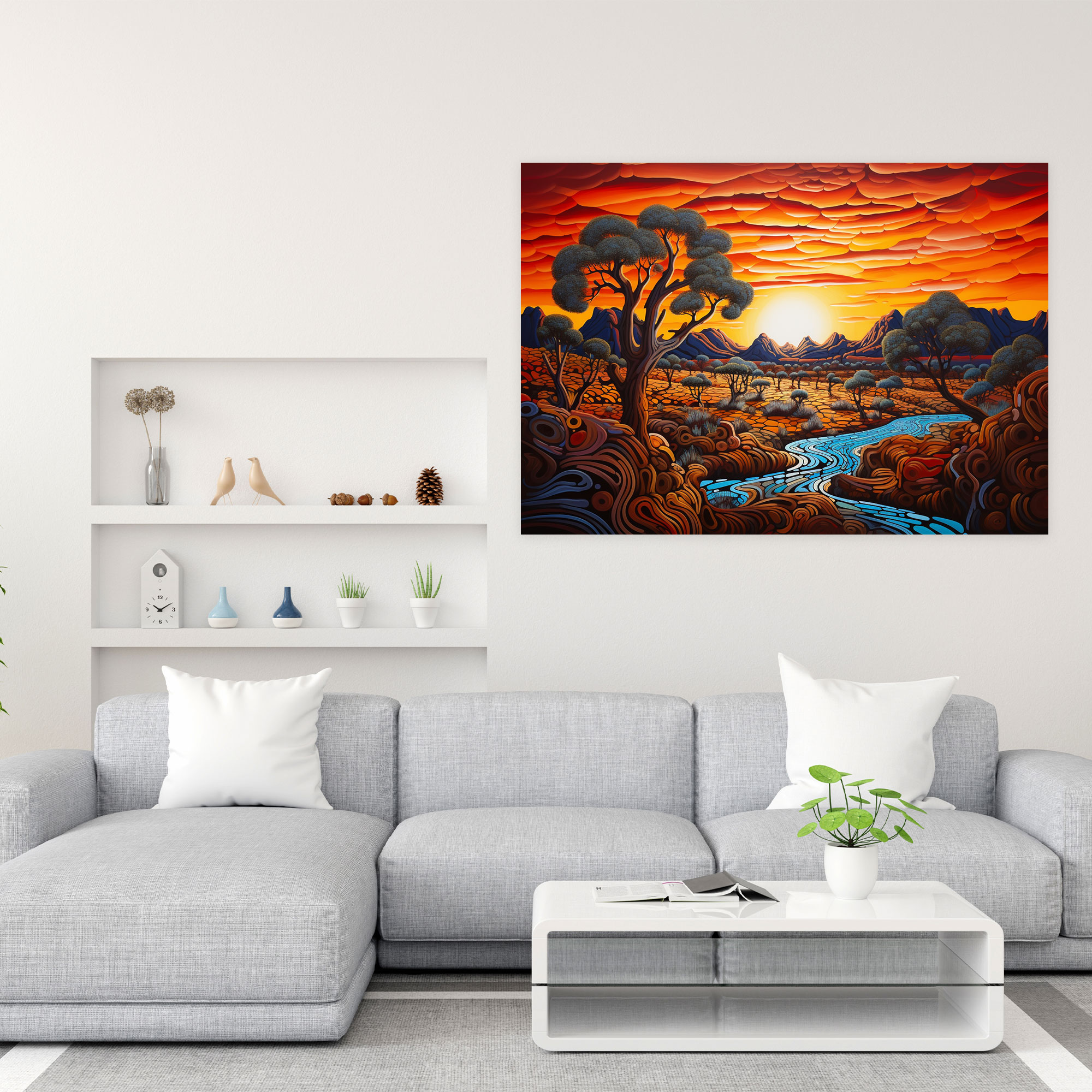 Aboriginal Landscape Canvas Print - Aborginal, Wall Art, Canvas Print, Aboriginal