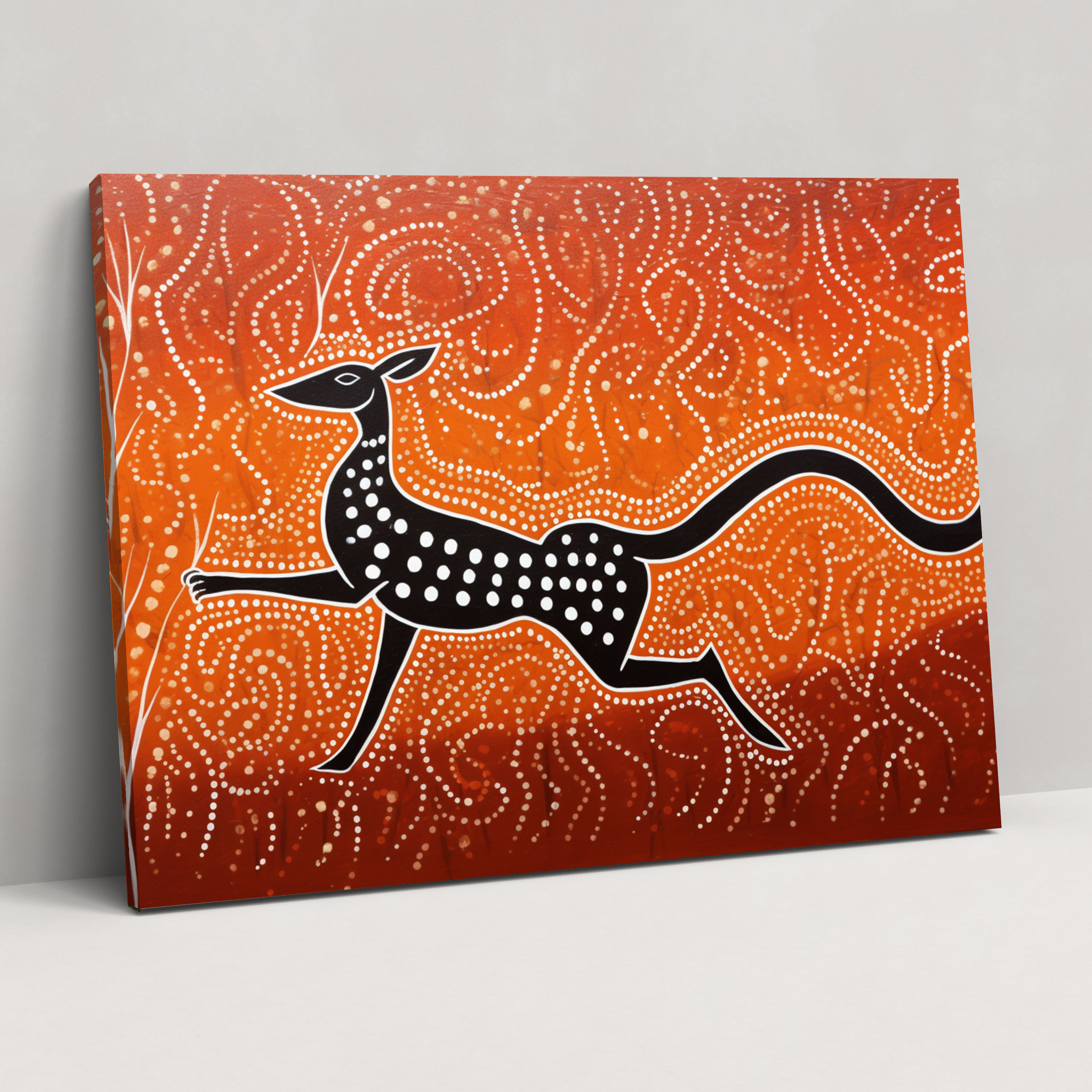 Aboriginal Dot Painting Canvas Print - Aborginal, Canvas, Outback, Kangaroo