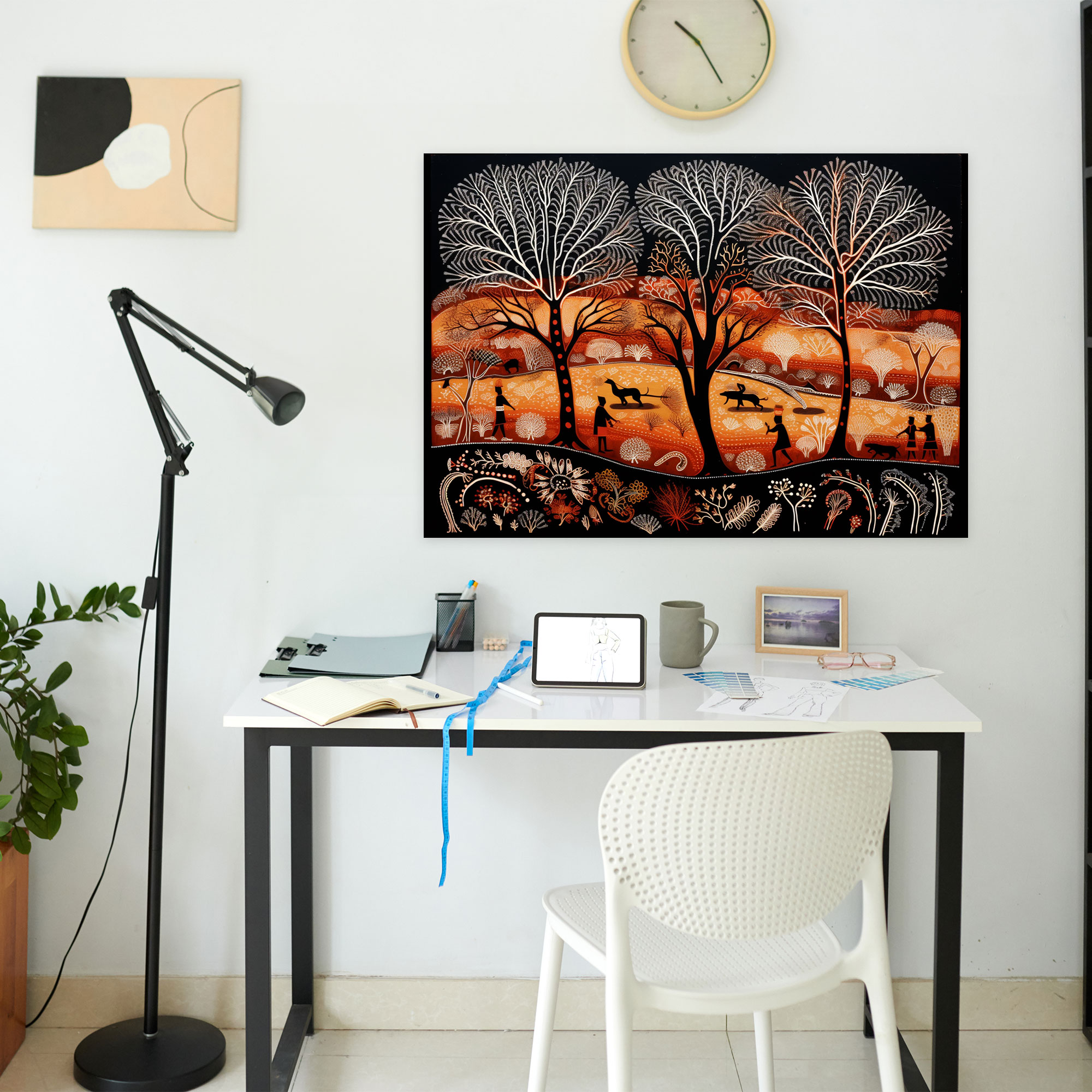 Traditional Aboriginal Wall Art - Aborginal, Wall Decoration, Indigenous Knowledge, Canvas