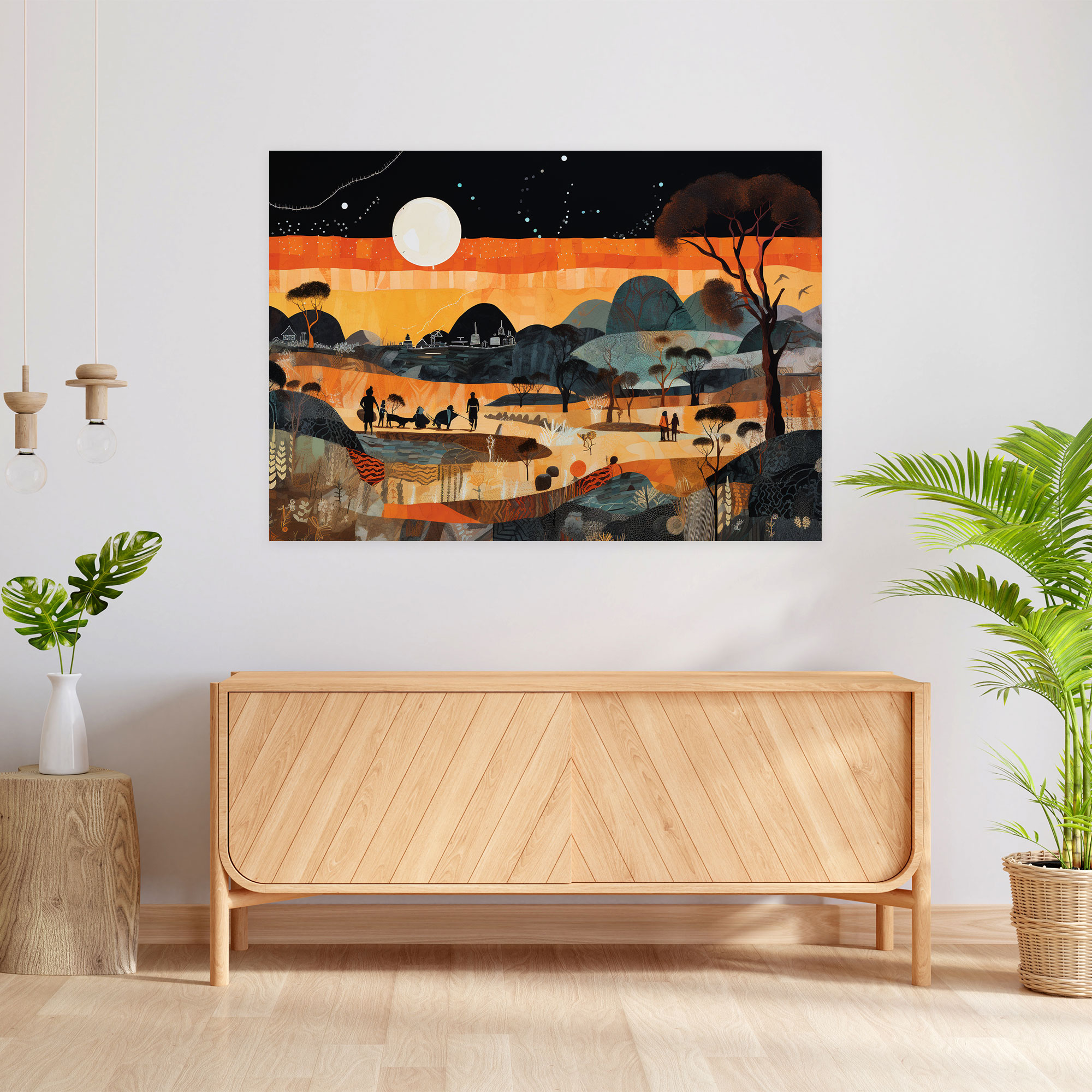 Aboriginal Storytelling Canvas Print - Aborginal, Cultural Traditions, Canvas Wall Art, Canvas Print