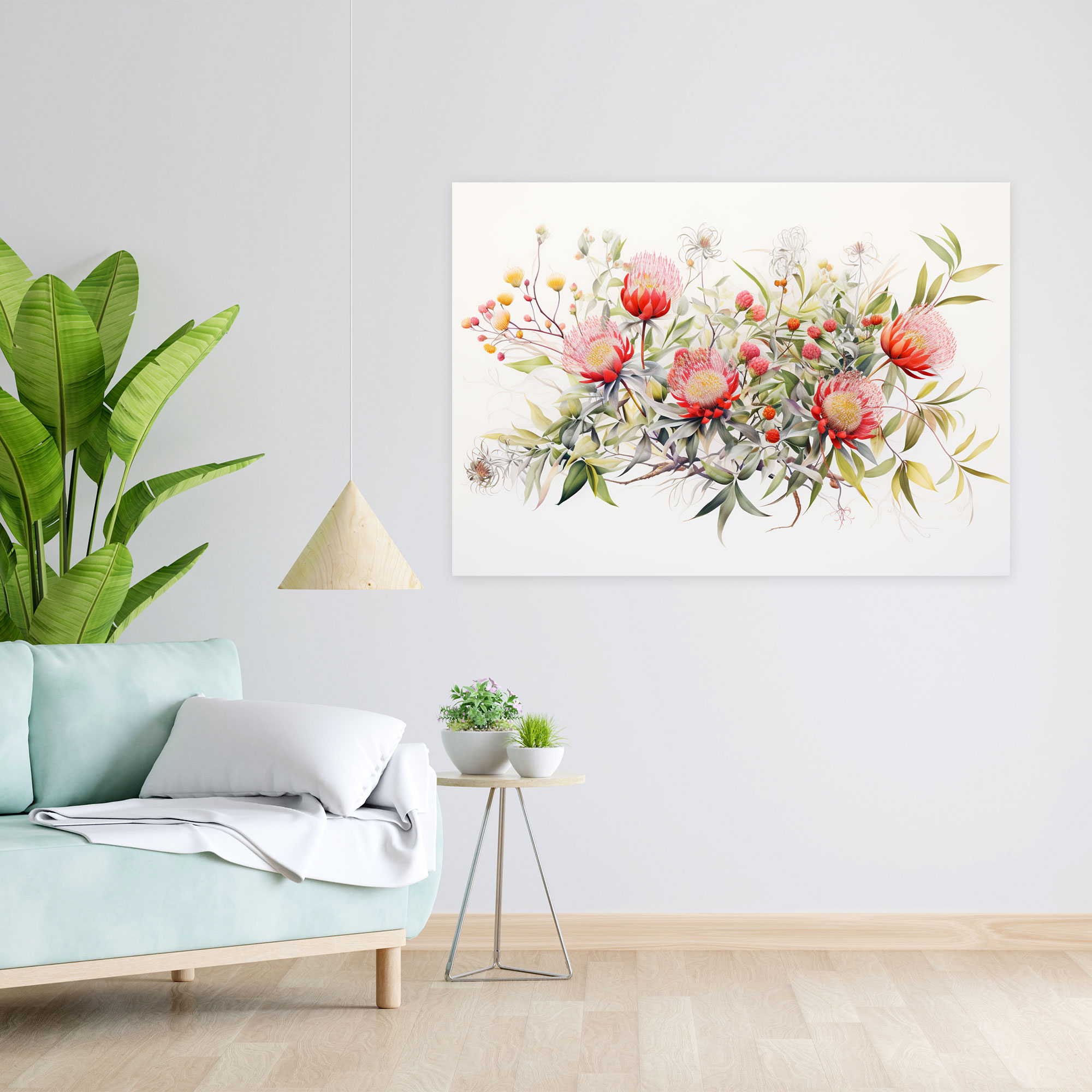 Traditional Aboriginal Watercolor Wall Art - Aborginal, Canvas Wall Art, Wall Art, Aboriginal