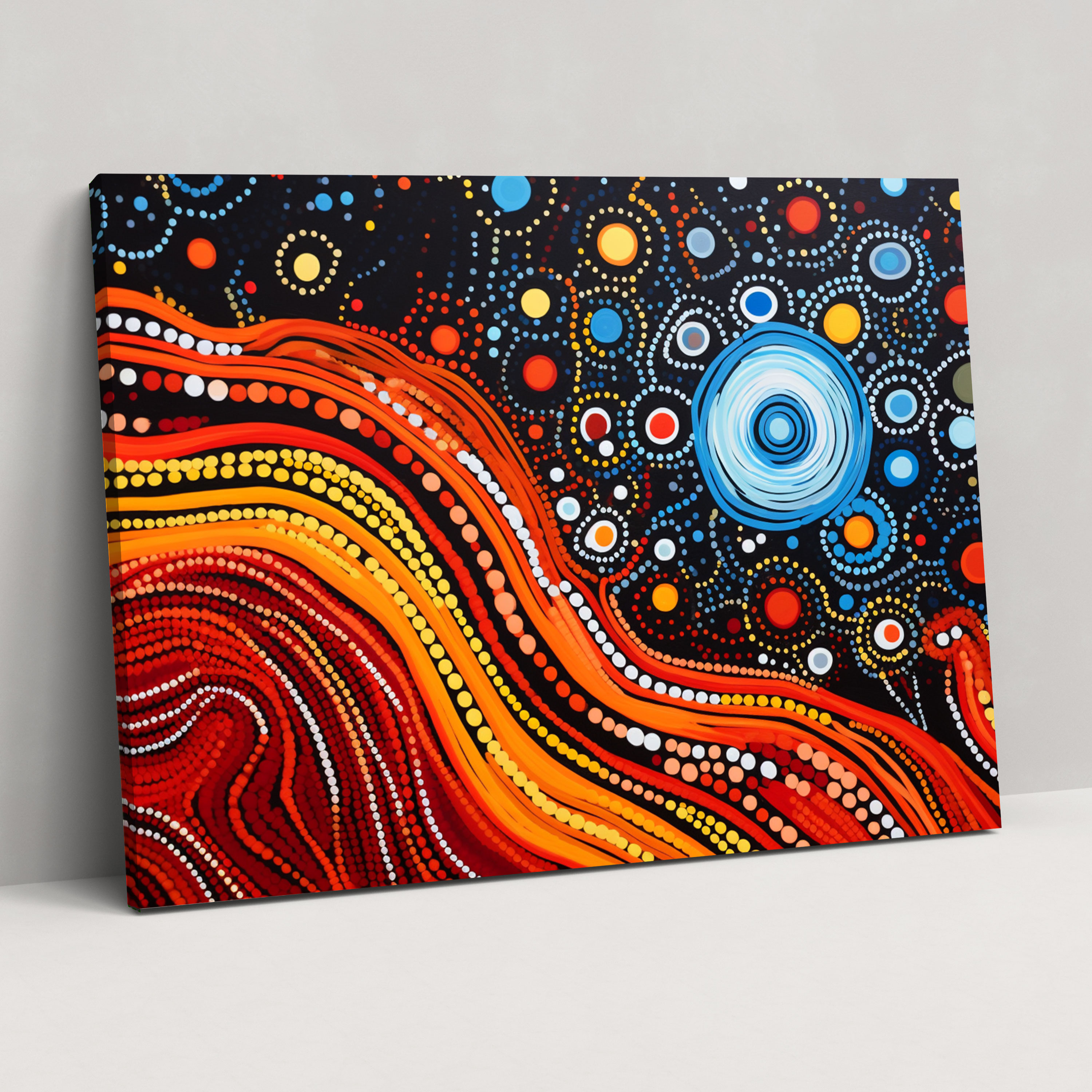 Contemporary Aboriginal Canvas Print - Aborginal, Abstract Representation, Home Decoration, Canvas Print