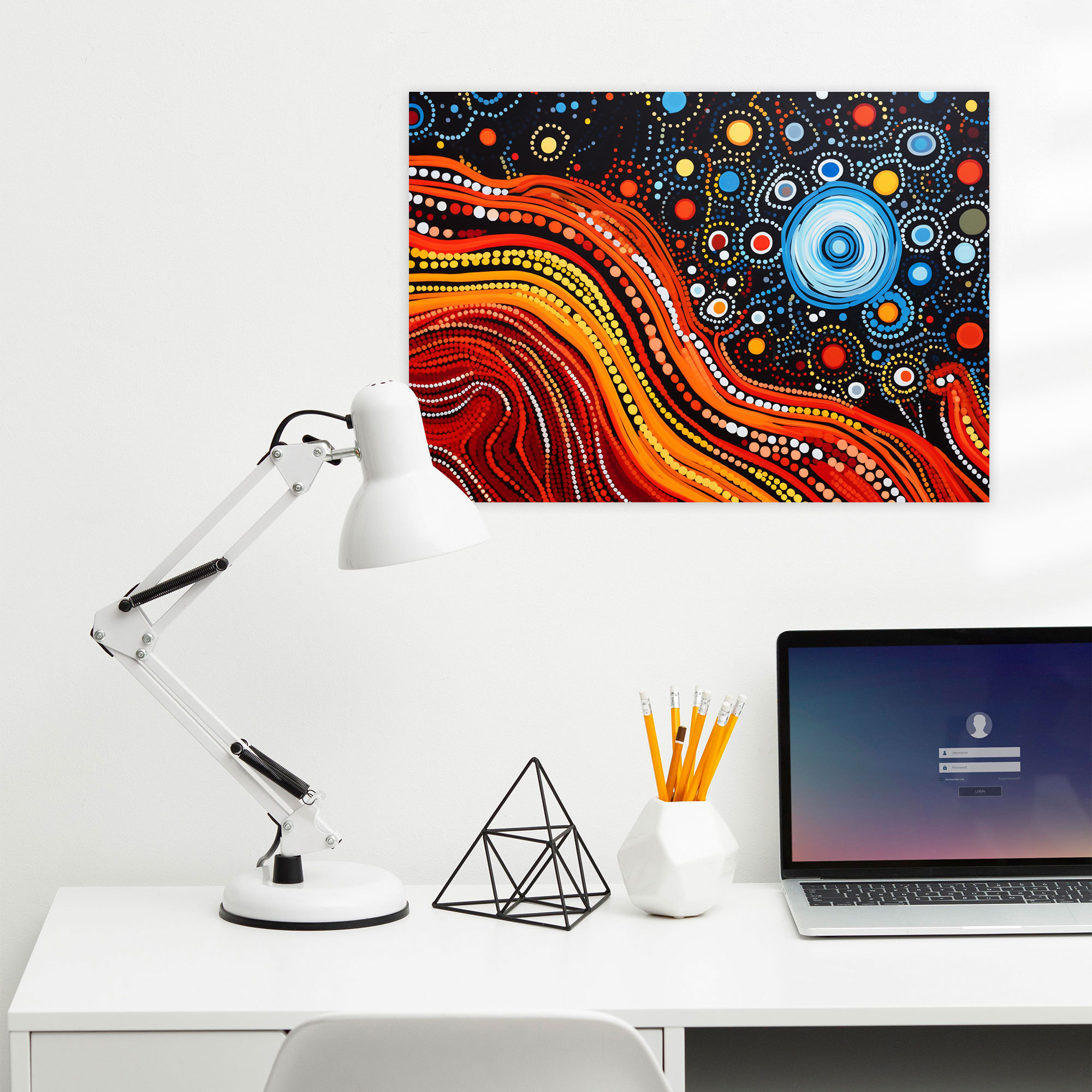 Contemporary Aboriginal Canvas Print - Aborginal, Abstract Representation, Home Decoration, Canvas Print