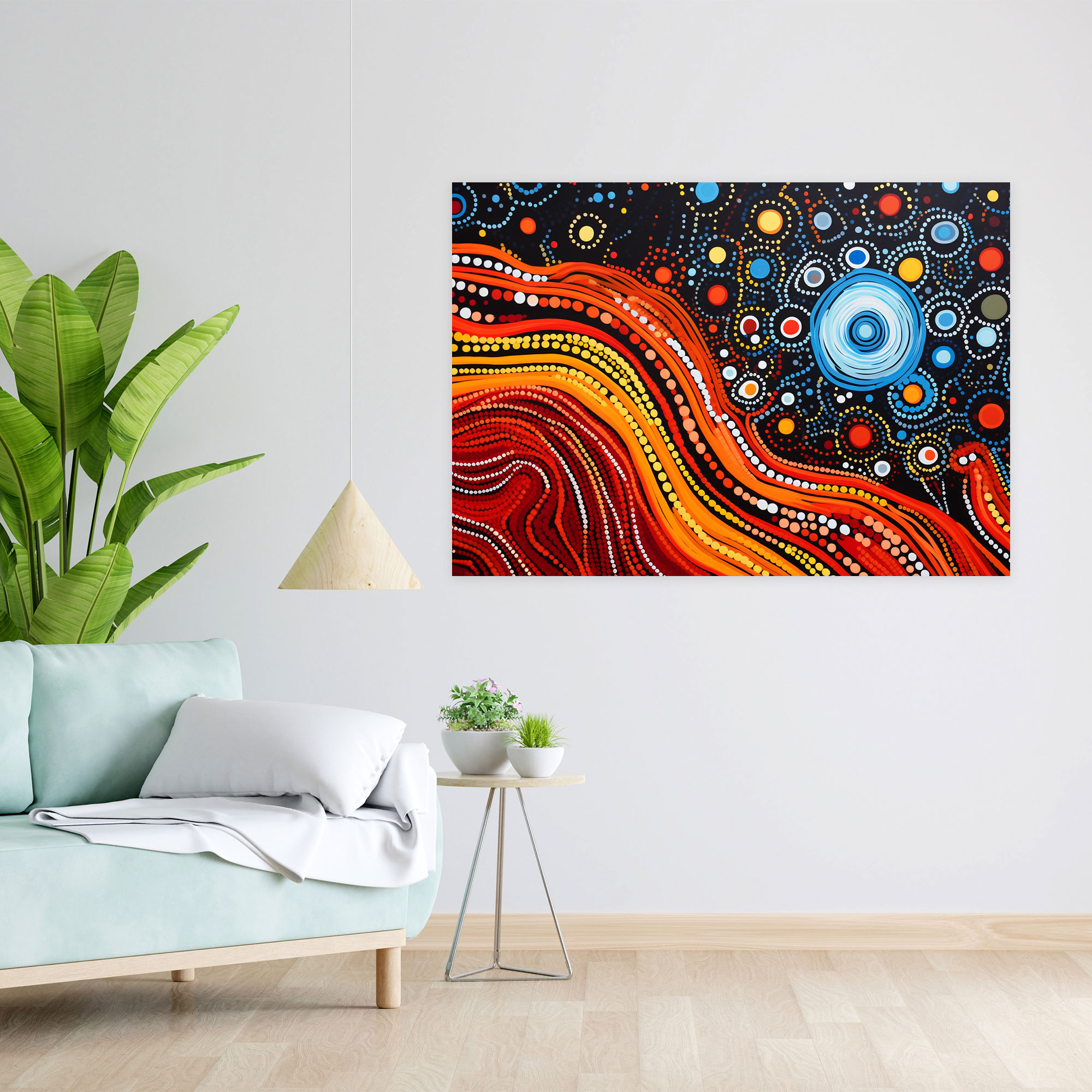 Contemporary Aboriginal Canvas Print - Aborginal, Abstract Representation, Home Decoration, Canvas Print