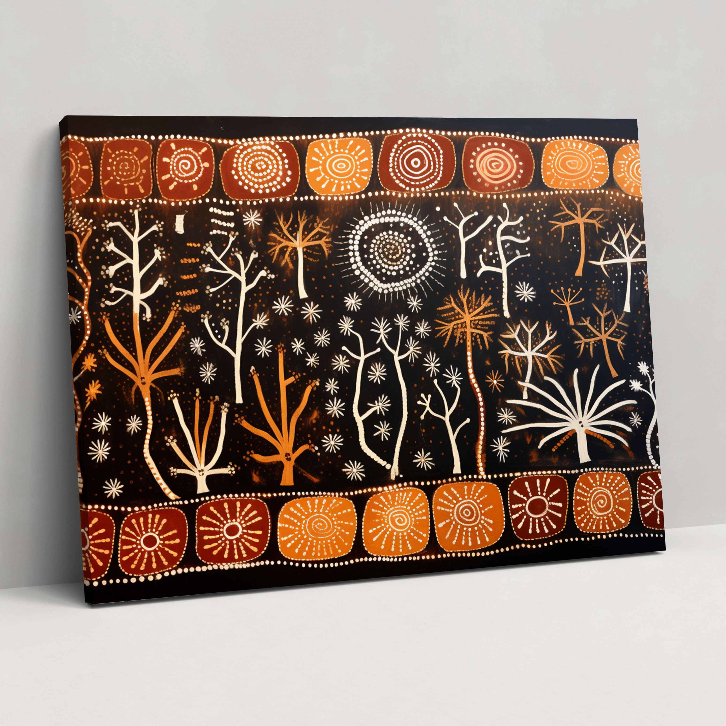 Traditional Aboriginal Bark Painting - Aborginal, Canvas Wall Art, Storytelling, Ancestral Stories