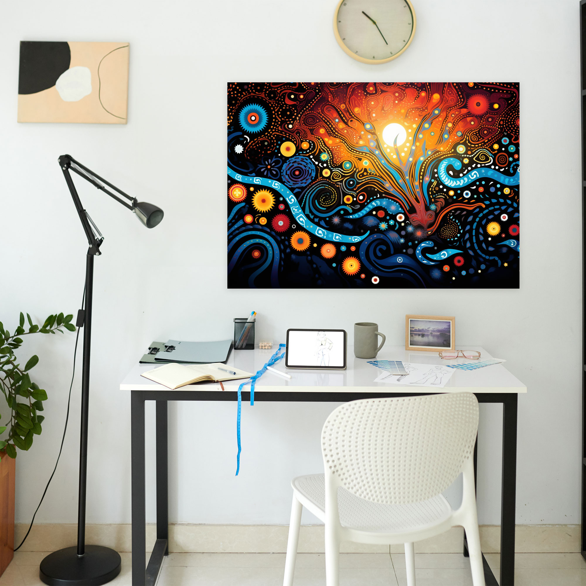 Aboriginal Canvas Print - Vibrant Dreamtime Scene - Aborginal, Wall Decoration, Aboriginal, Canvas