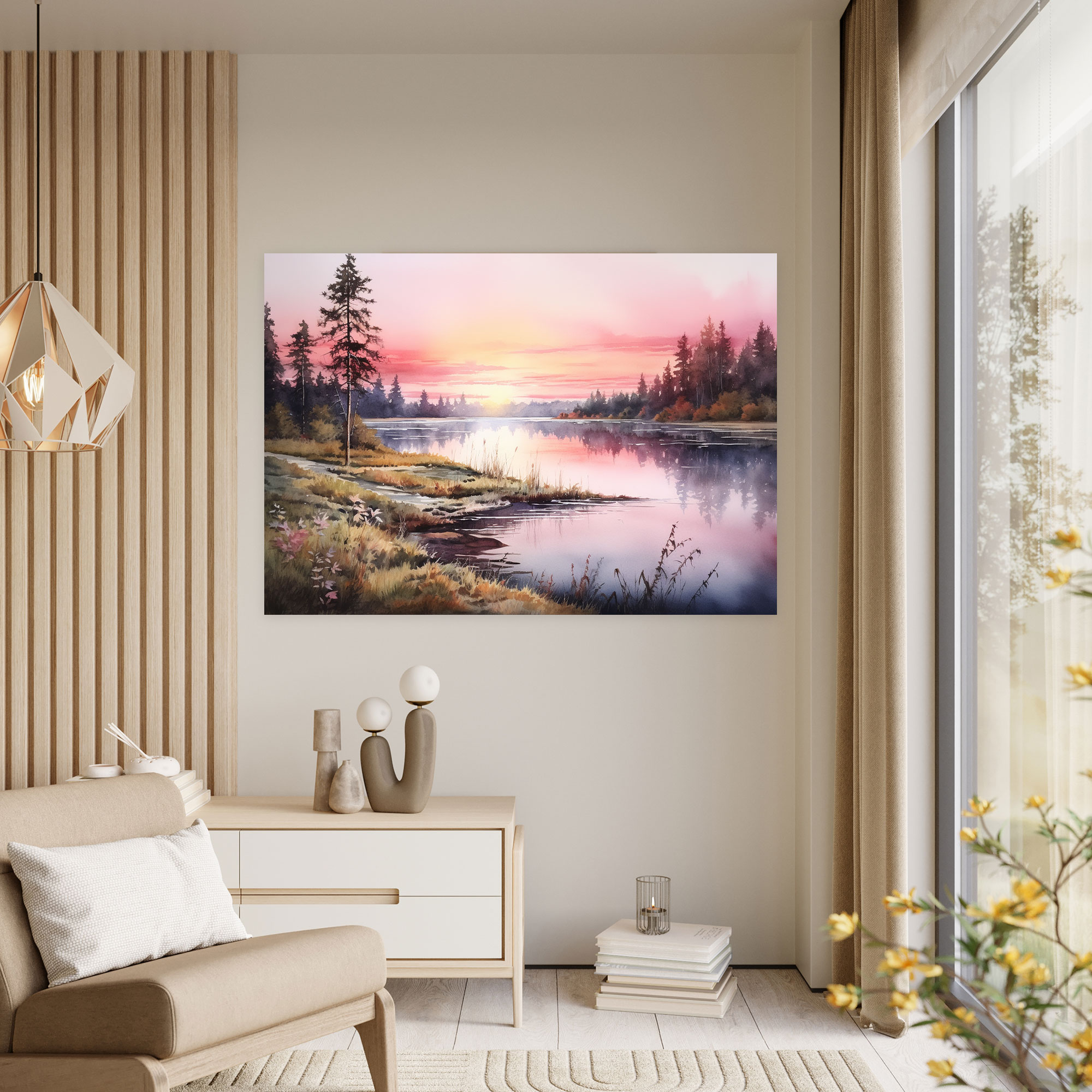 Aboriginal Traumhafter Sonnenaufgang Leinwandbild - Aborigine Wanddekoration Innendekoration Leinwandbild