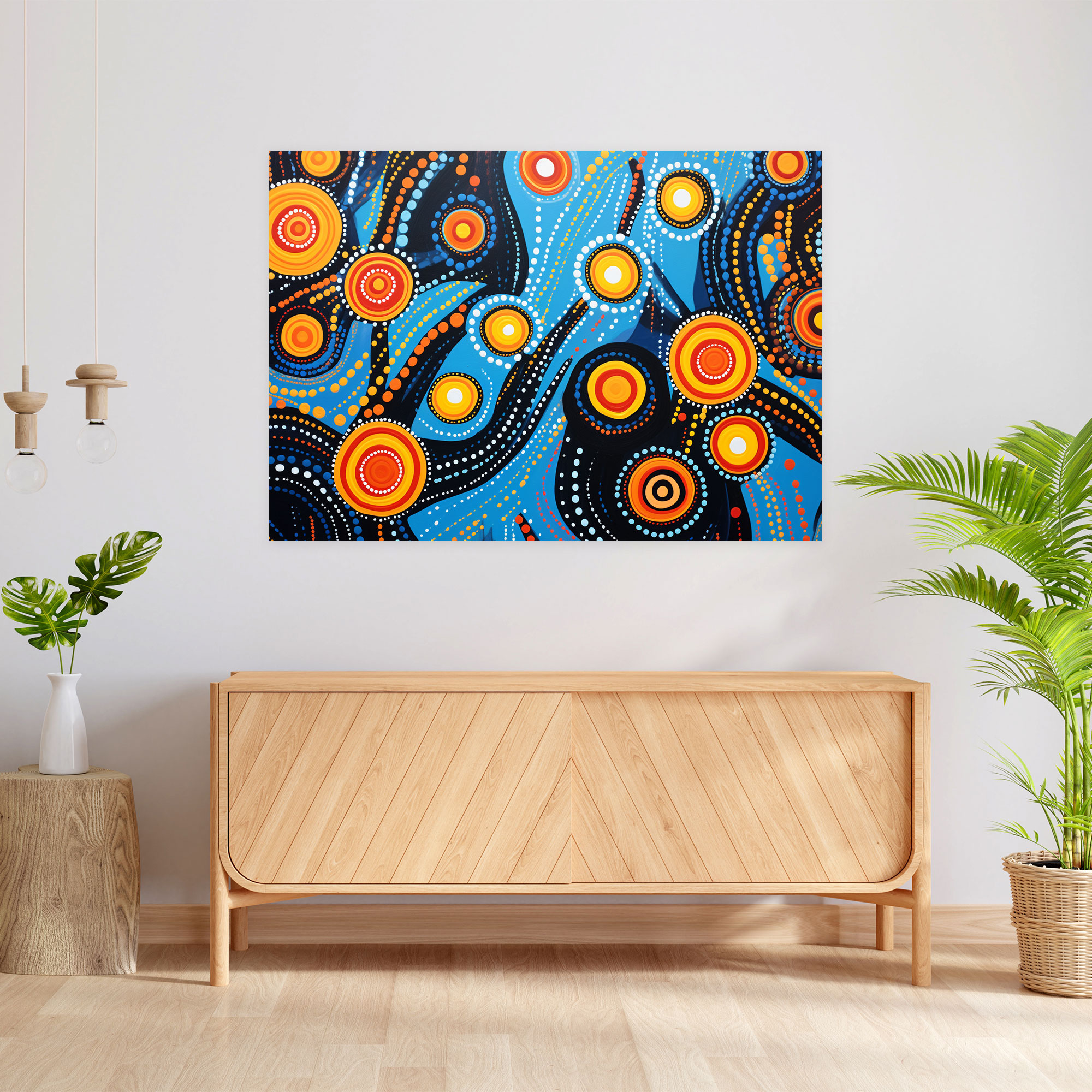Aboriginal Geometric Wall Art - Aborginal, Canvas Wall Art, Canvas Print, Contemporary Artwork
