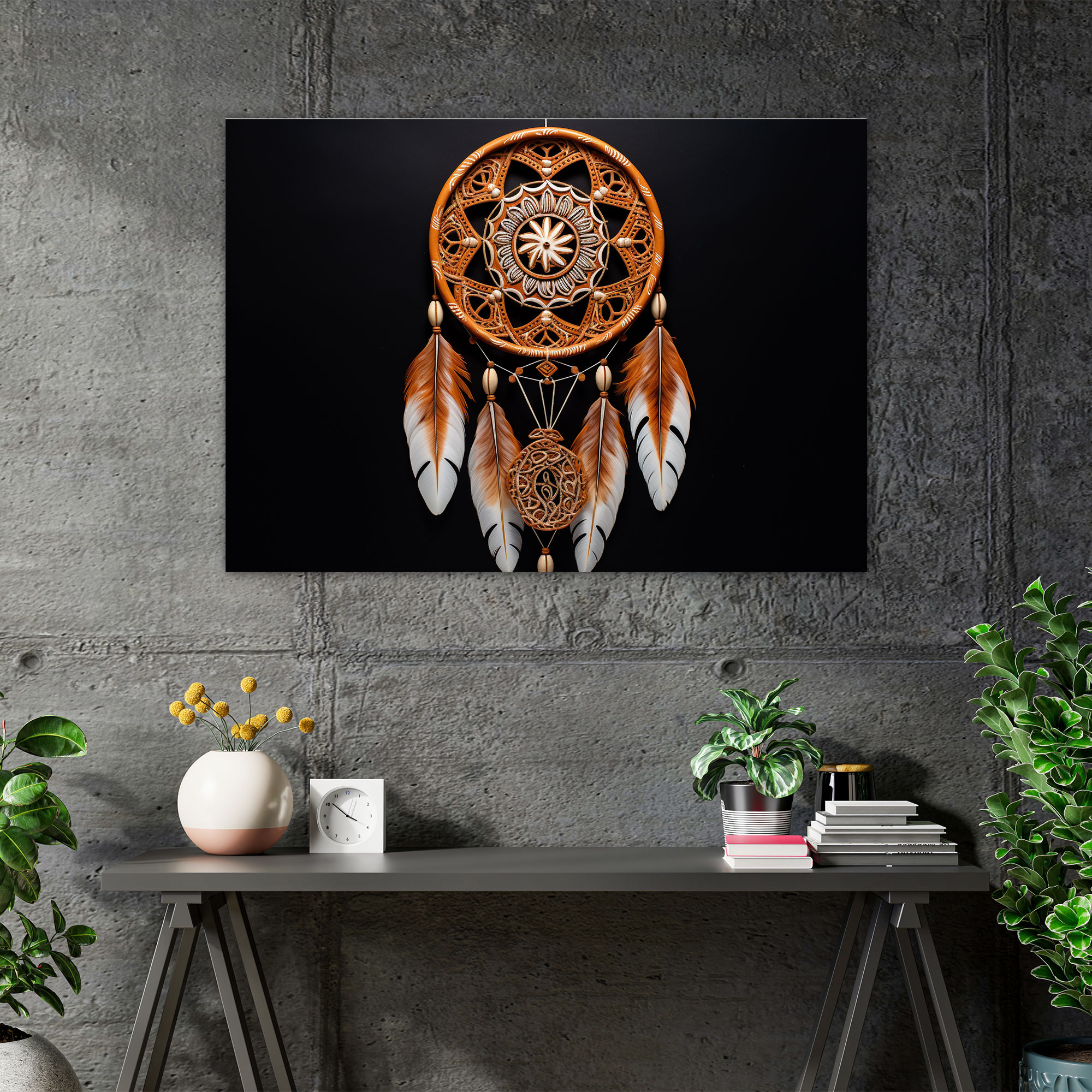 Aboriginal Dreamcatcher Wall Art - Aborginal, Canvas Print, Wall Decoration, Earthy Tones