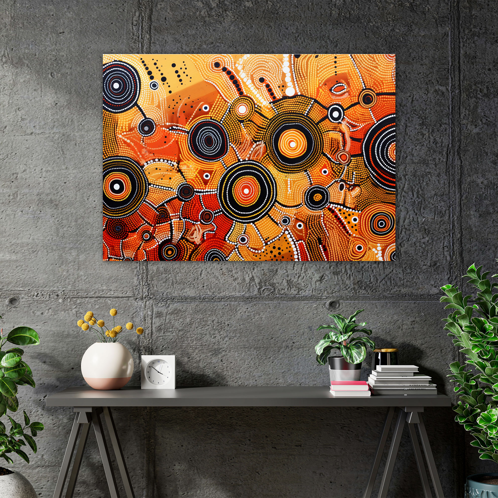 Contemporary Aboriginal Fusion Canvas Print - Aborginal, Wall Decoration, Contemporary Aboriginal Art, Canvas Print
