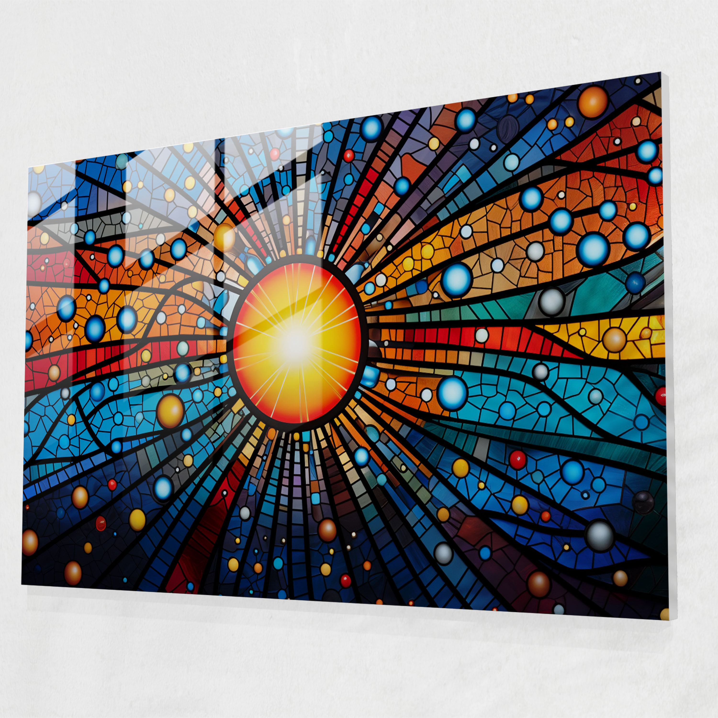 Aboriginal Dot Glass Print - Aborginal, Modern Art, Glass Print, Kaleidoscope