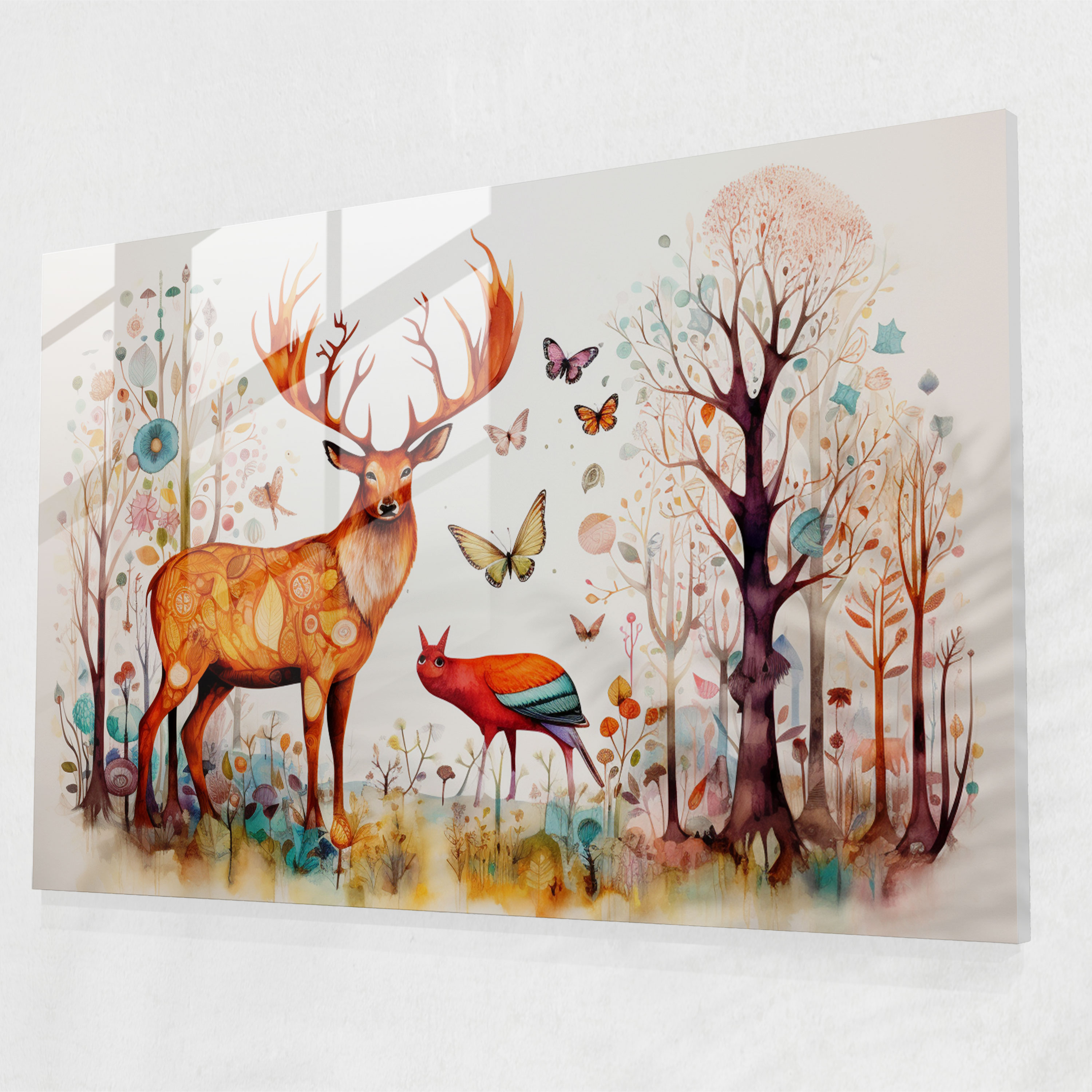 Aboriginal Wildlife Glass Print - Aborginal, Glass Art, Wall Decoration, Nature