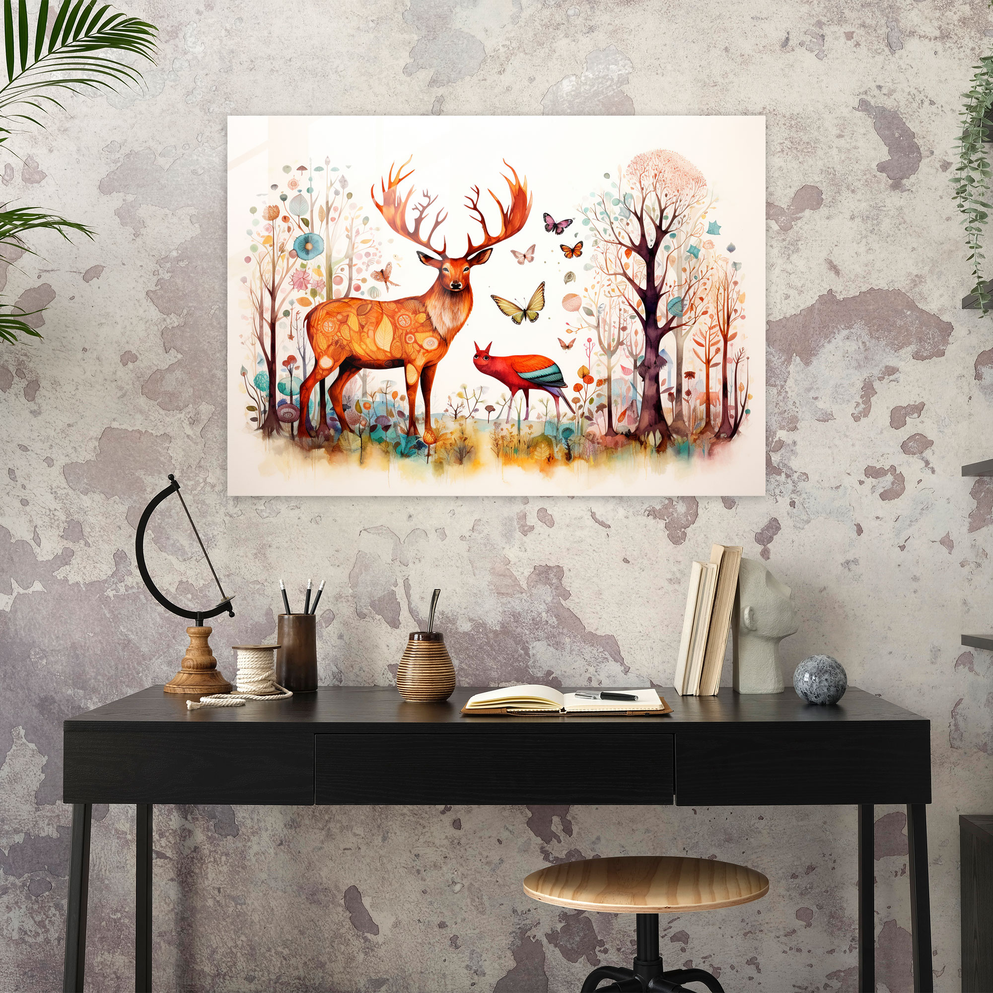 Aboriginal Wildlife Glass Print - Aborginal, Glass Art, Wall Decoration, Nature