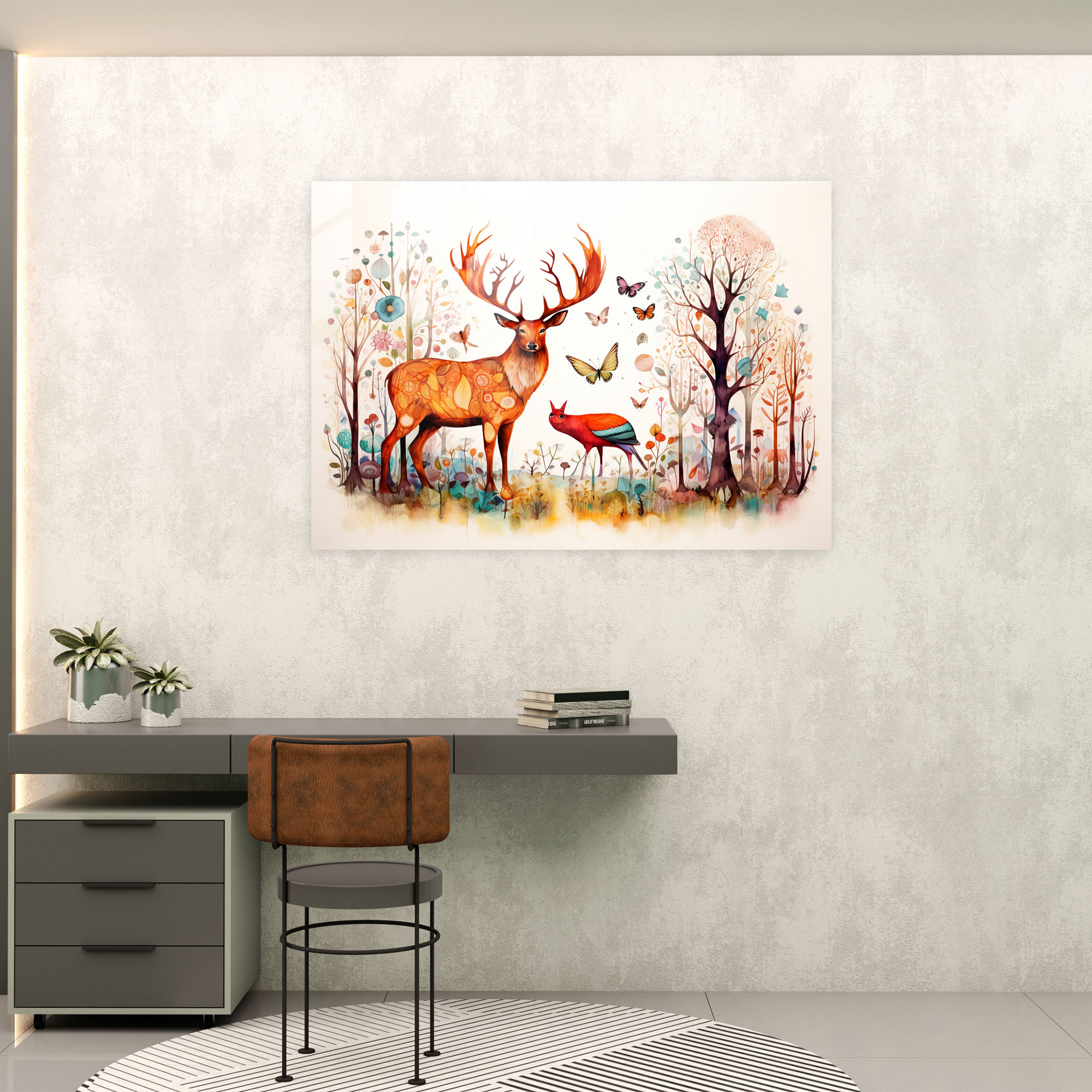 Aboriginal Wildlife Glass Print - Aborginal, Glass Art, Wall Decoration, Nature