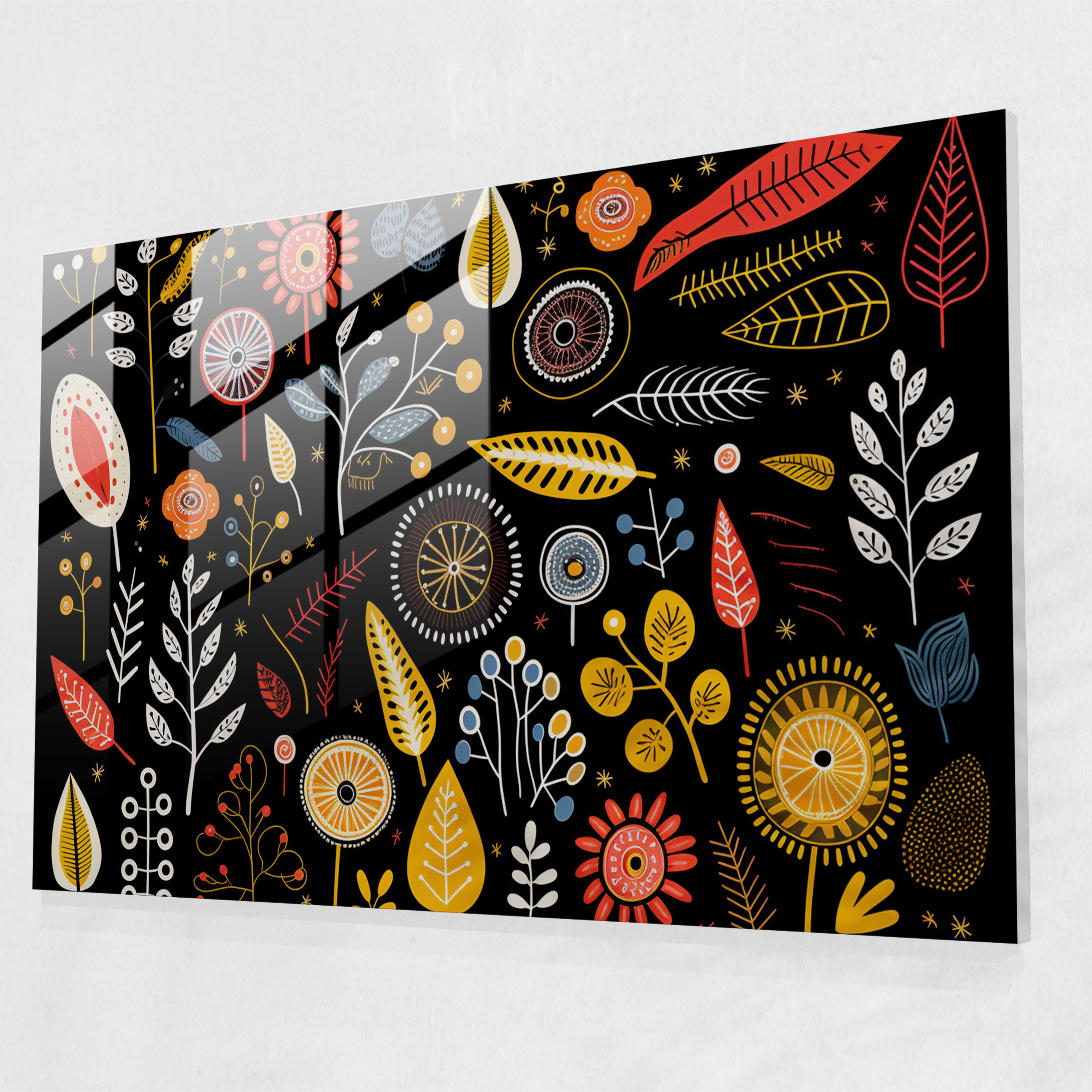 Aboriginal Bush Tucker Glass Wall Art - Aborginal, Biodiversity, Native Plants, Glass Wall Art