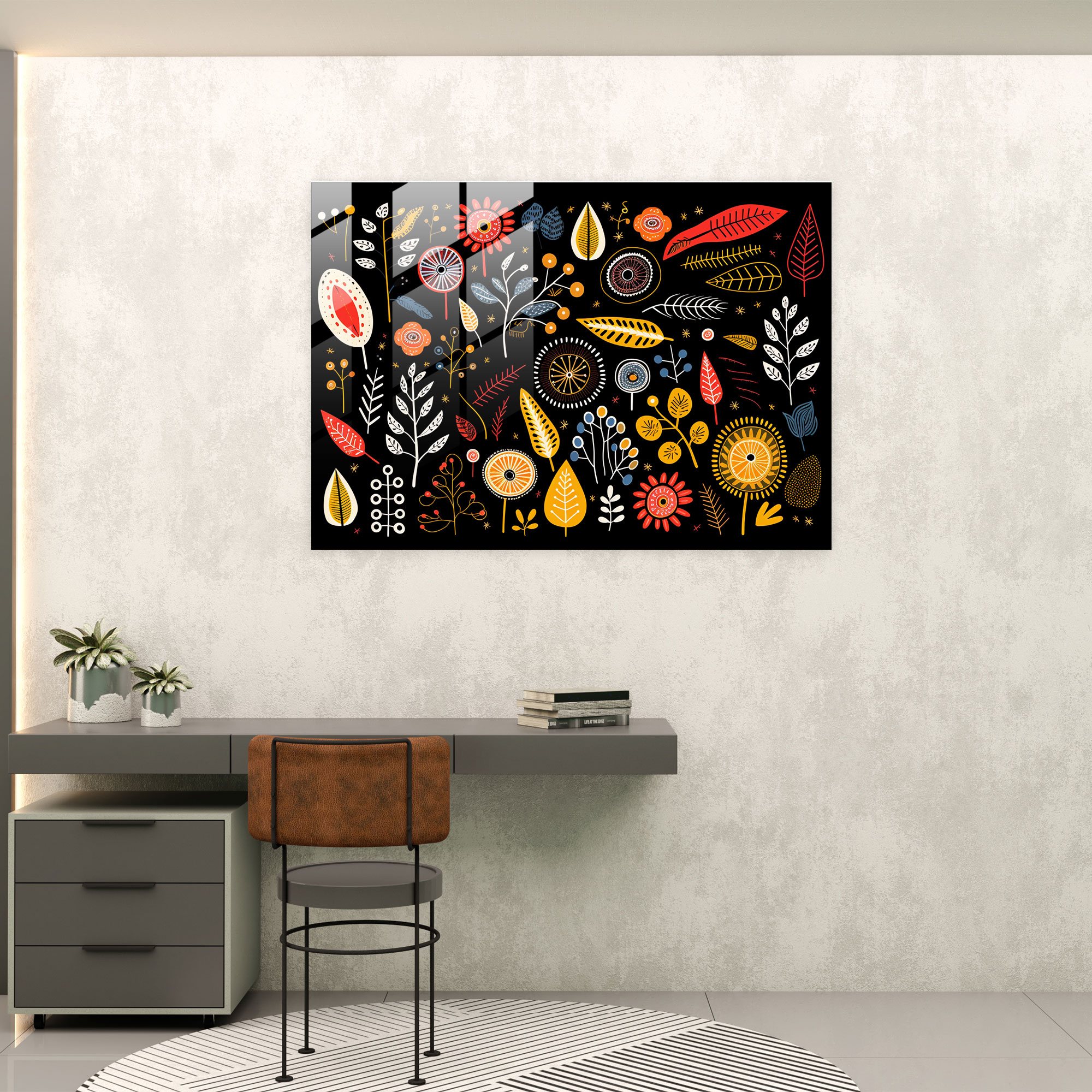 Aboriginal Bush Tucker Glass Wall Art - Aborginal, Biodiversity, Native Plants, Glass Wall Art