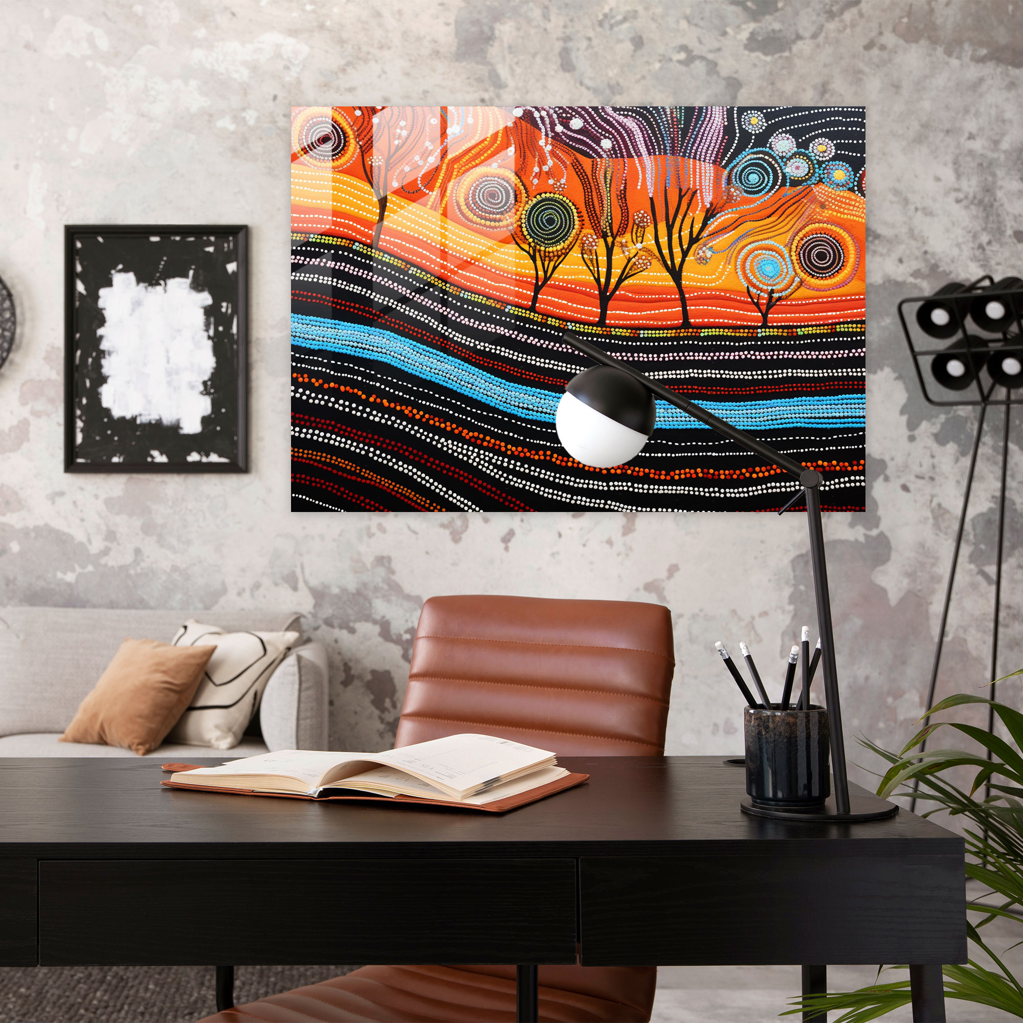 Traditional Aboriginal Weaving Glass Wall Art - Aborginal, Modern Art, Traditional Weaving, Appreciates Modern Art