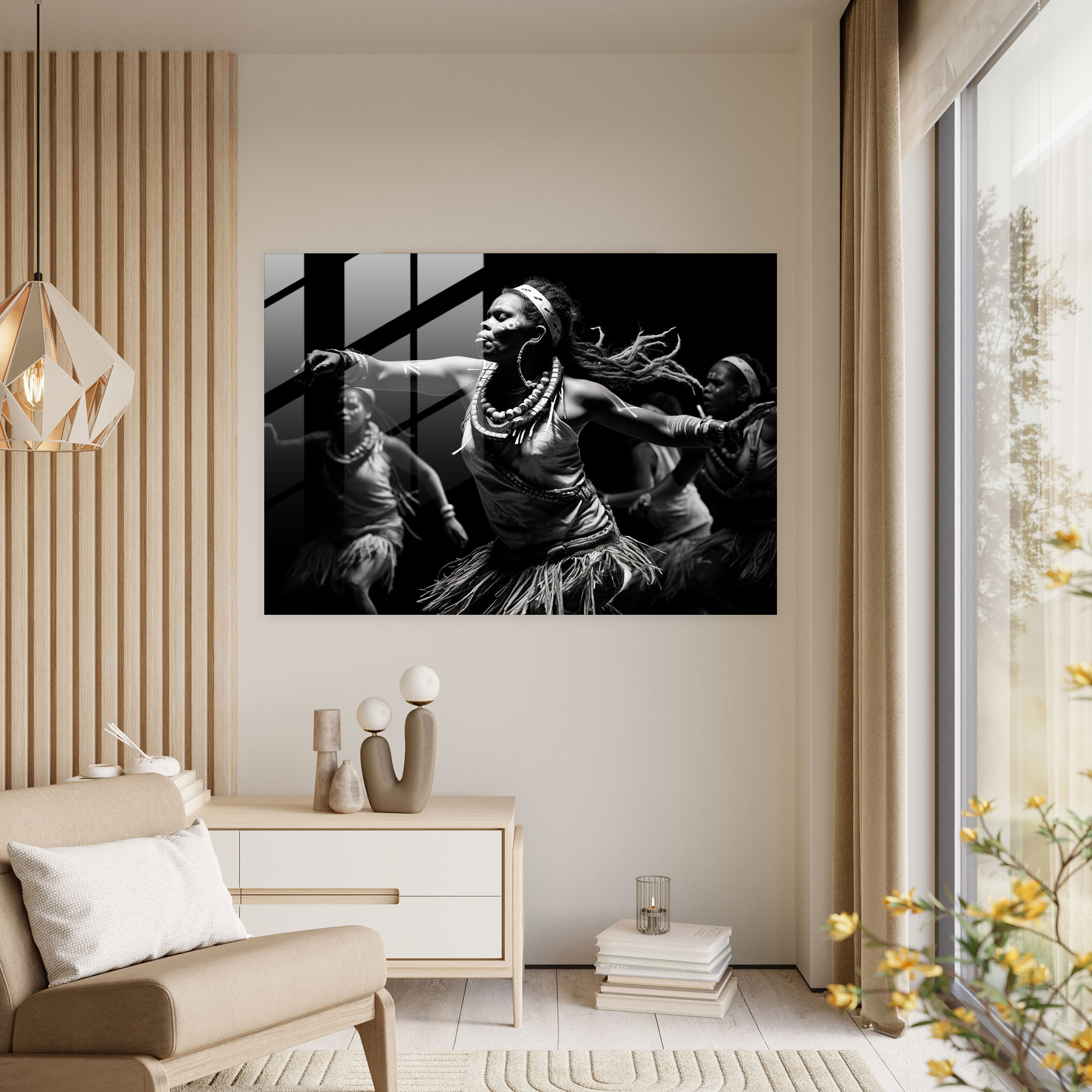 Indigenous Aboriginal Dance Glass Print - Aborginal, Glass Art, Captivating Piece, Indigenous Dance