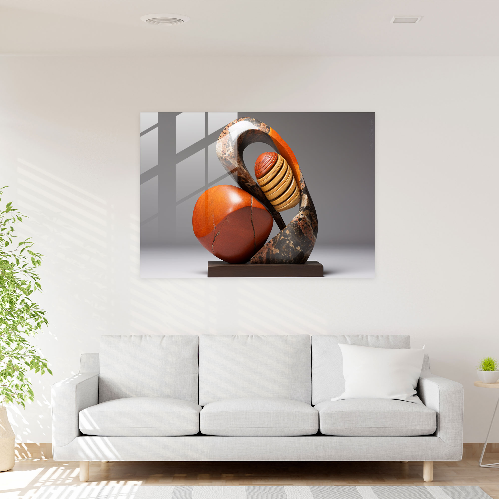 Contemporary Aboriginal Sculpture Glass Print - Aborginal, Contemporary Sculpture, Evolution, Modern Art