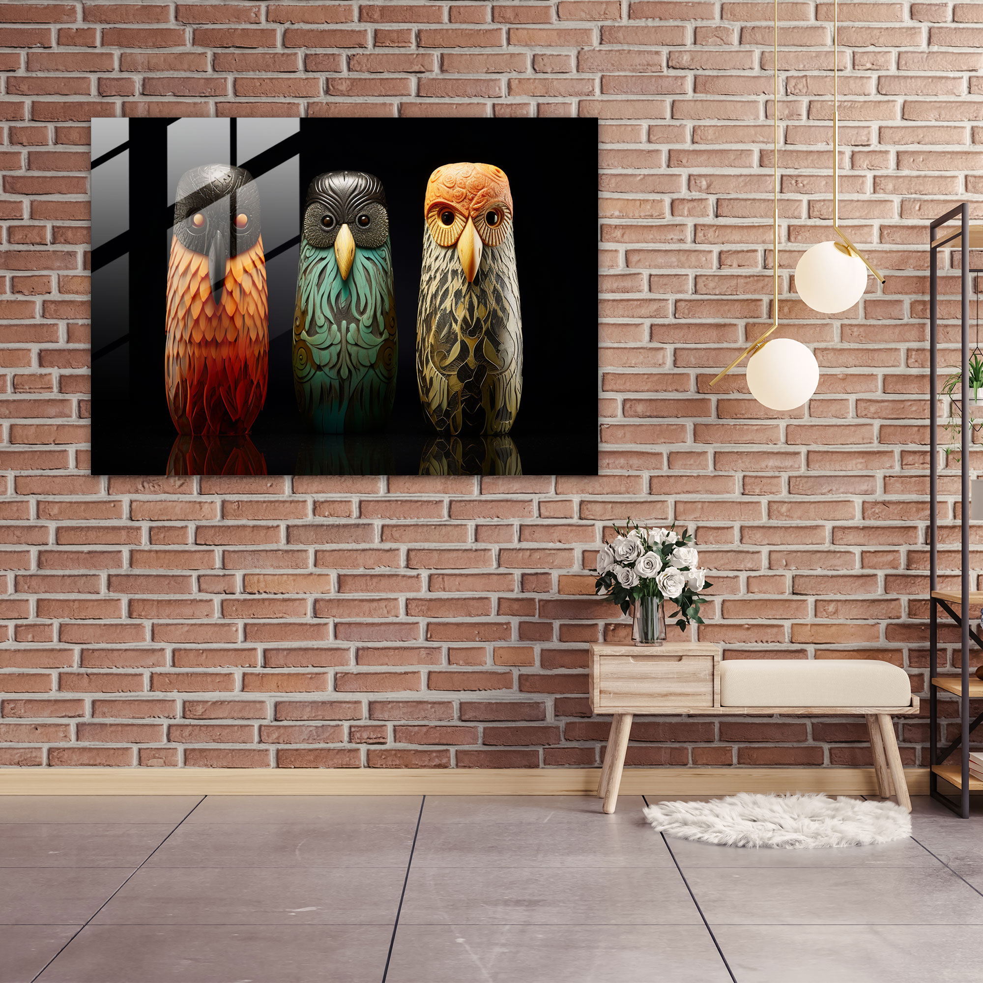 Aboriginal Glass Art - Intricate Totem Sculpture - Aborginal, Glass Wall Art, Modern Art, Glass Art