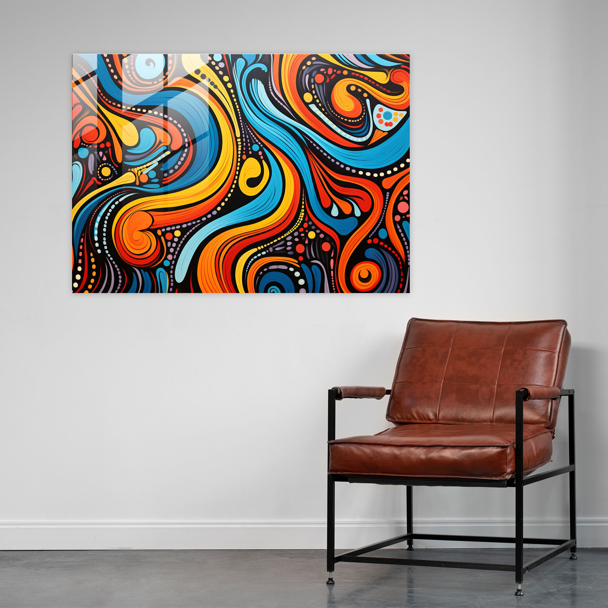 Aboriginal Glass Print: Resilient Spirit - Aborginal, Wall Decoration, Resilience, Strength
