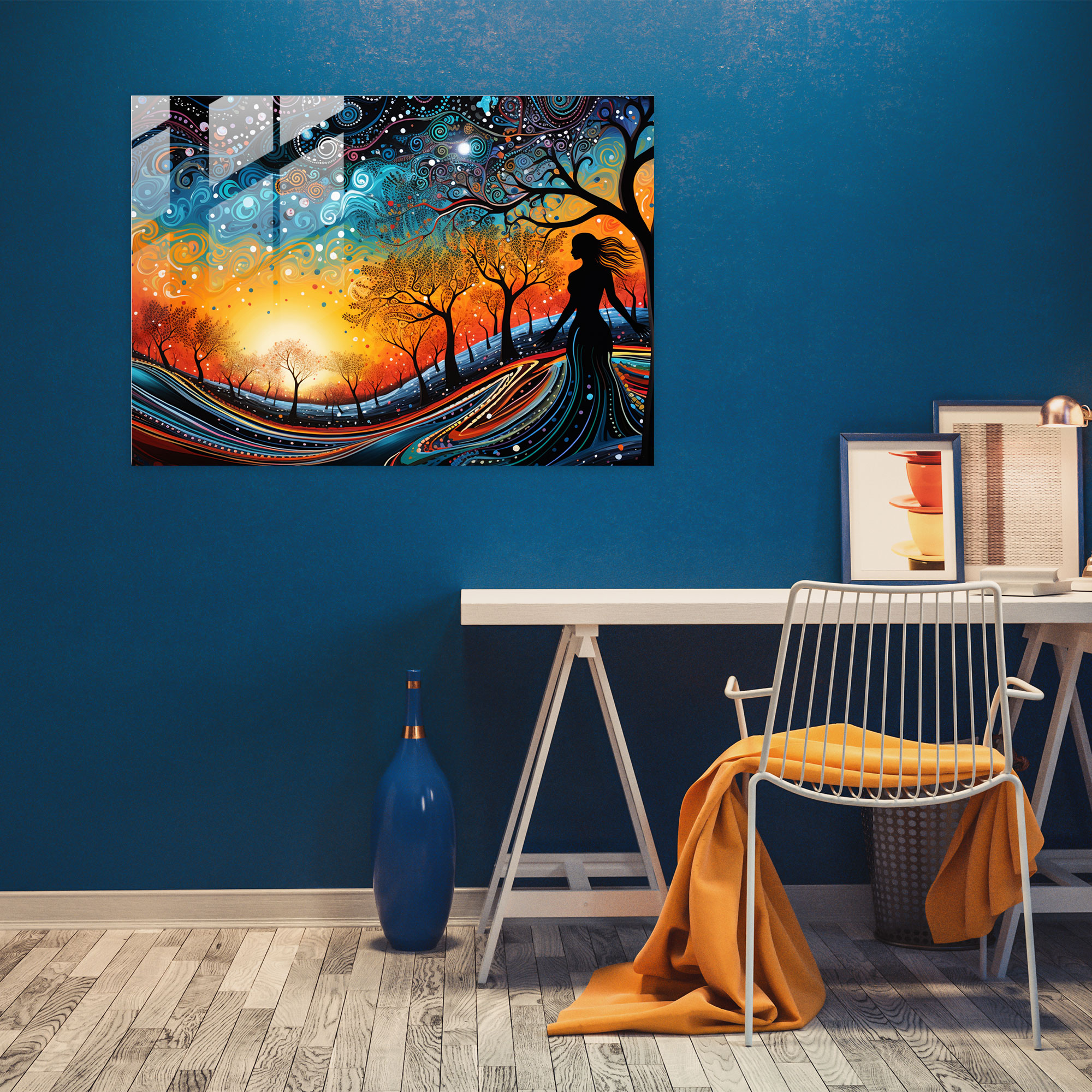 Aboriginal Glass Art: Rhythms Of Life - Aborginal, Vibrant, Home Decoration, Glass Art