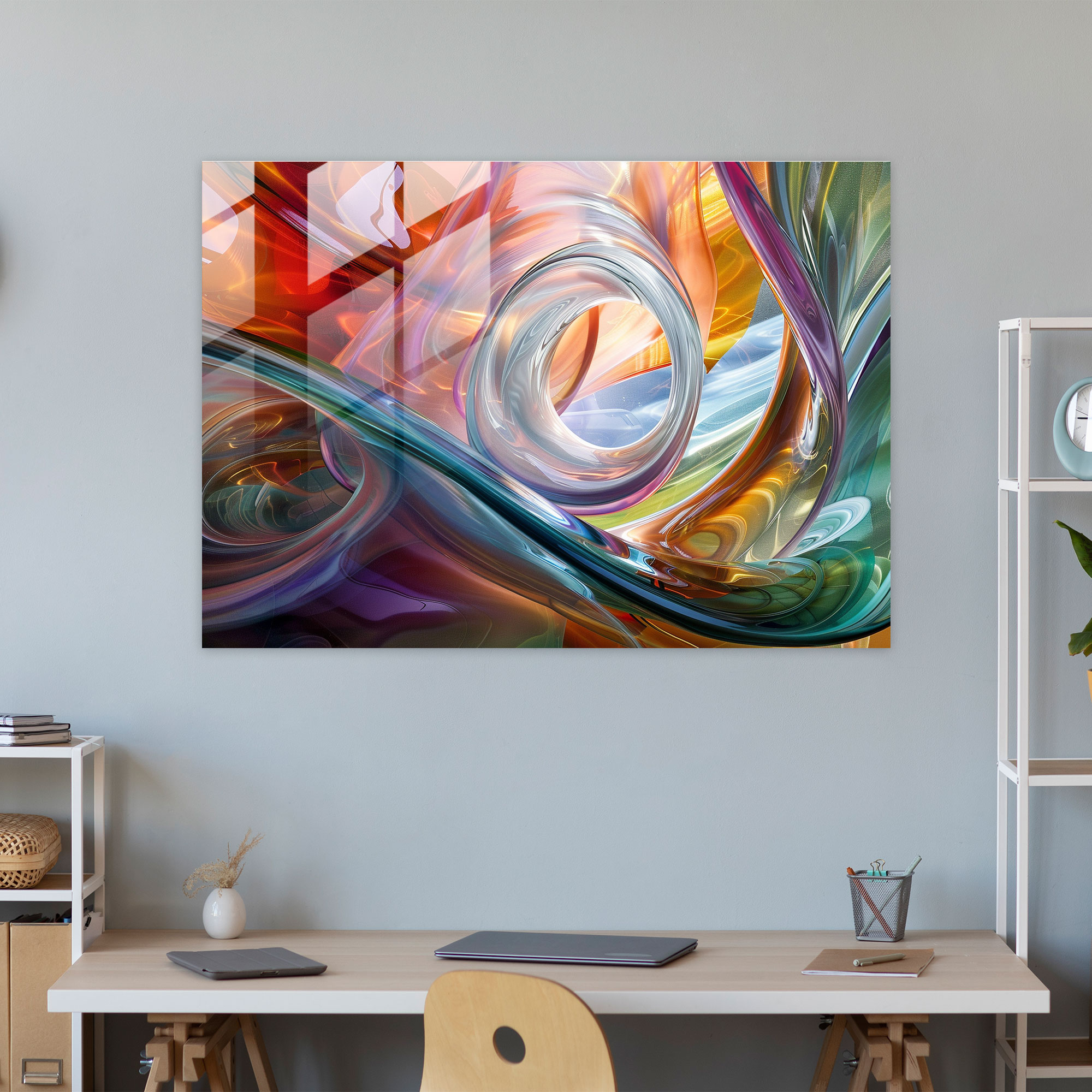 Swirling Abstract Glass Print - Abstract Art, Glass Print, Abstract Art, Modern Art