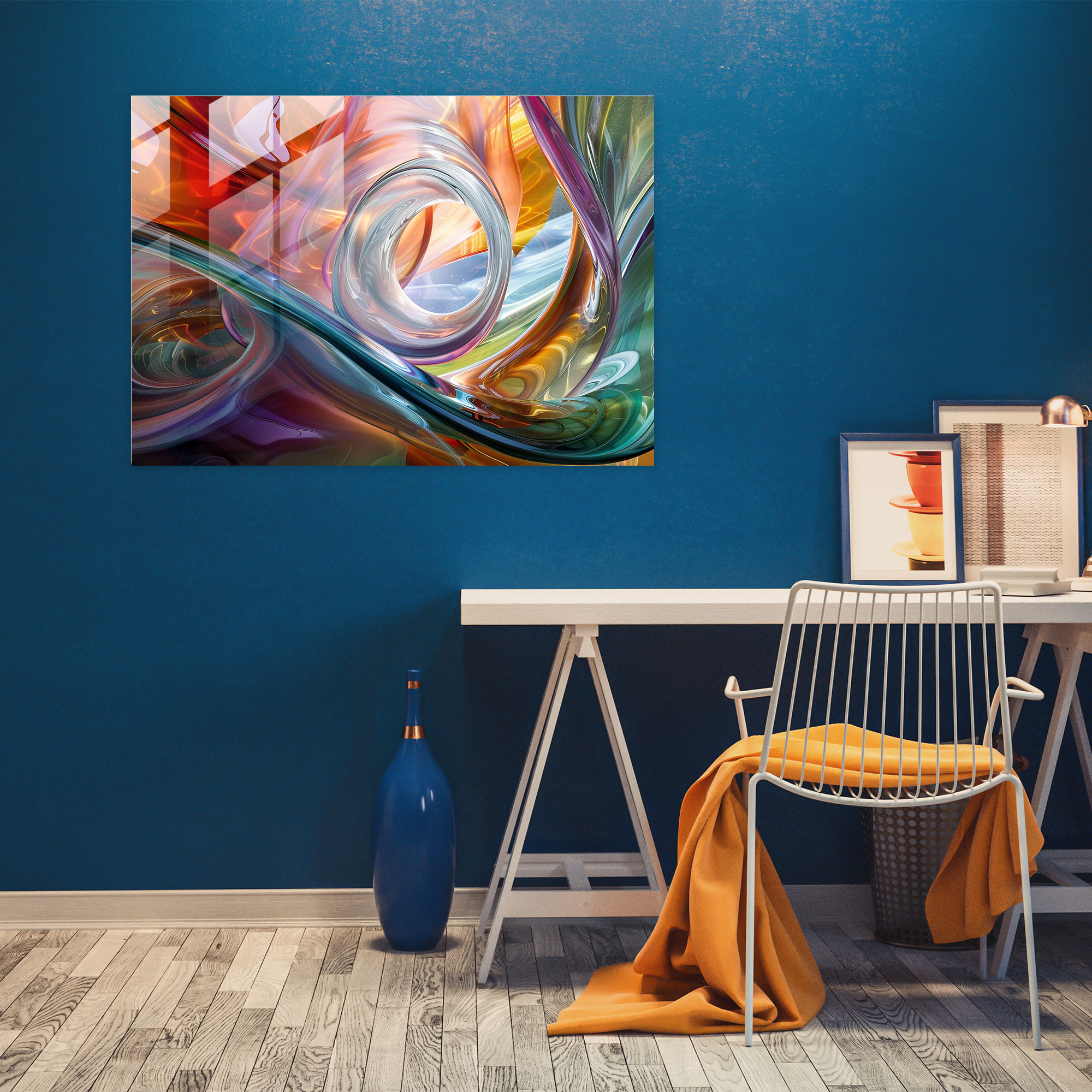Swirling Abstract Glass Print - Abstract Art, Glass Print, Abstract Art, Modern Art