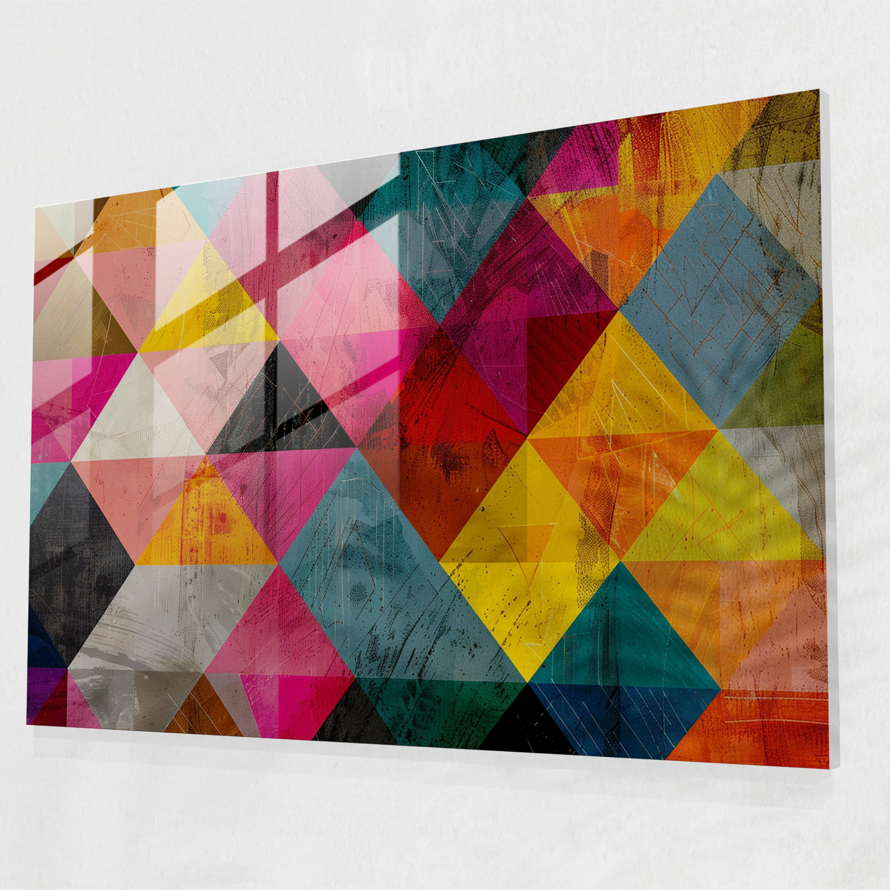 Bold Geometric Glass Wall Art - Abstract Art, Glass Wall Art, Wall Decoration, Abstract Art