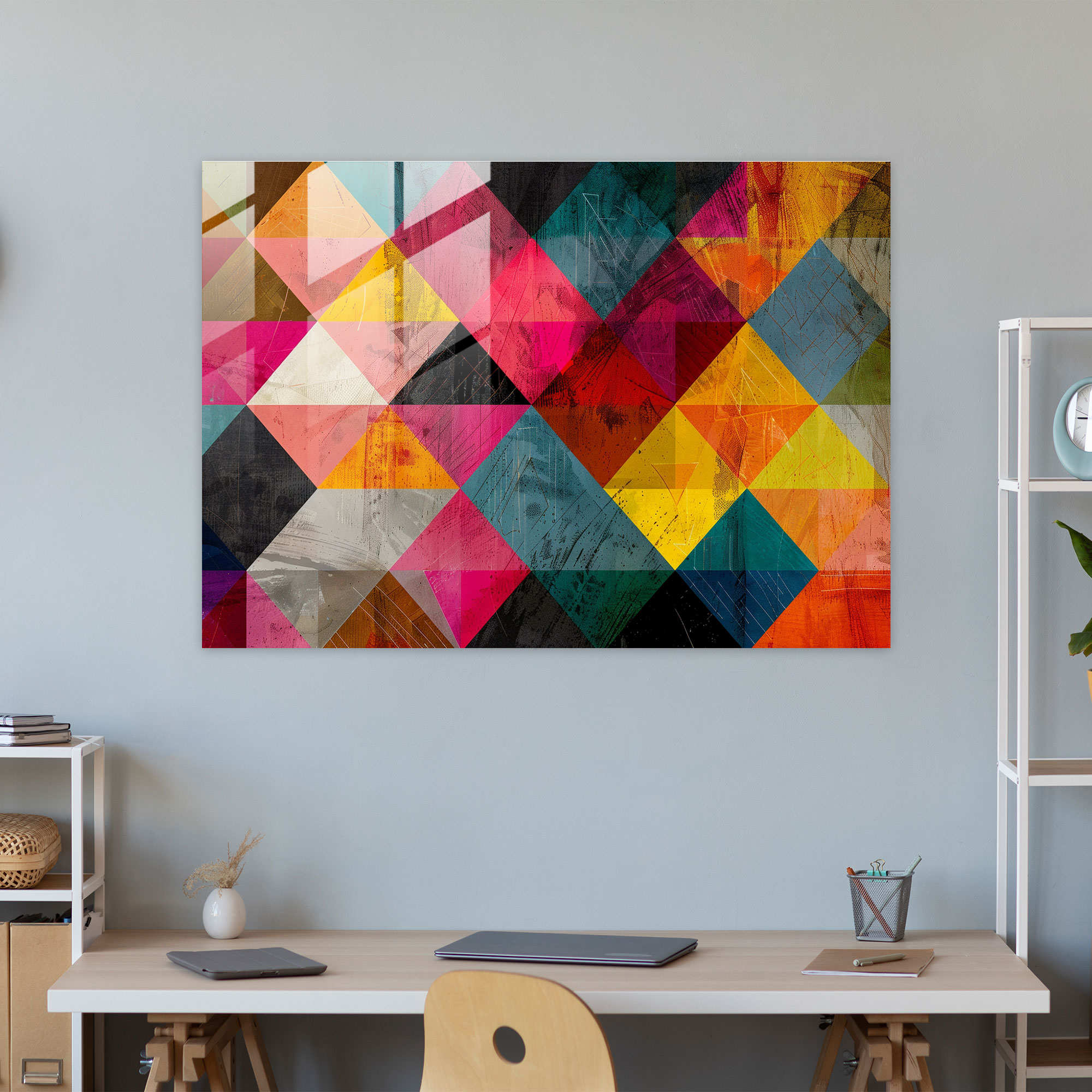 Bold Geometric Glass Wall Art - Abstract Art, Glass Wall Art, Wall Decoration, Abstract Art