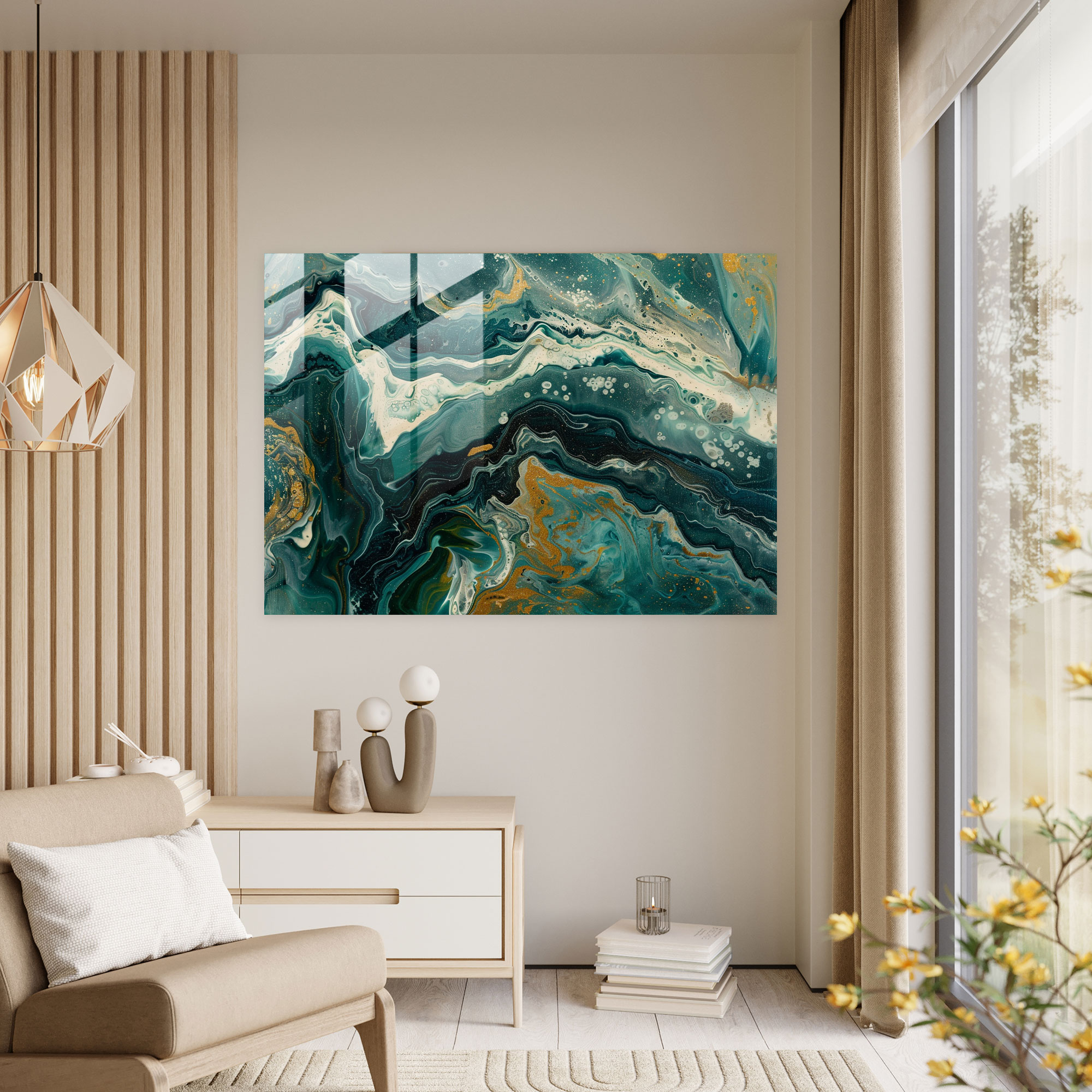 Organic Shapes Glass Home Decoration - Abstract Art, Modern Art, Home Decoration, Glass Art
