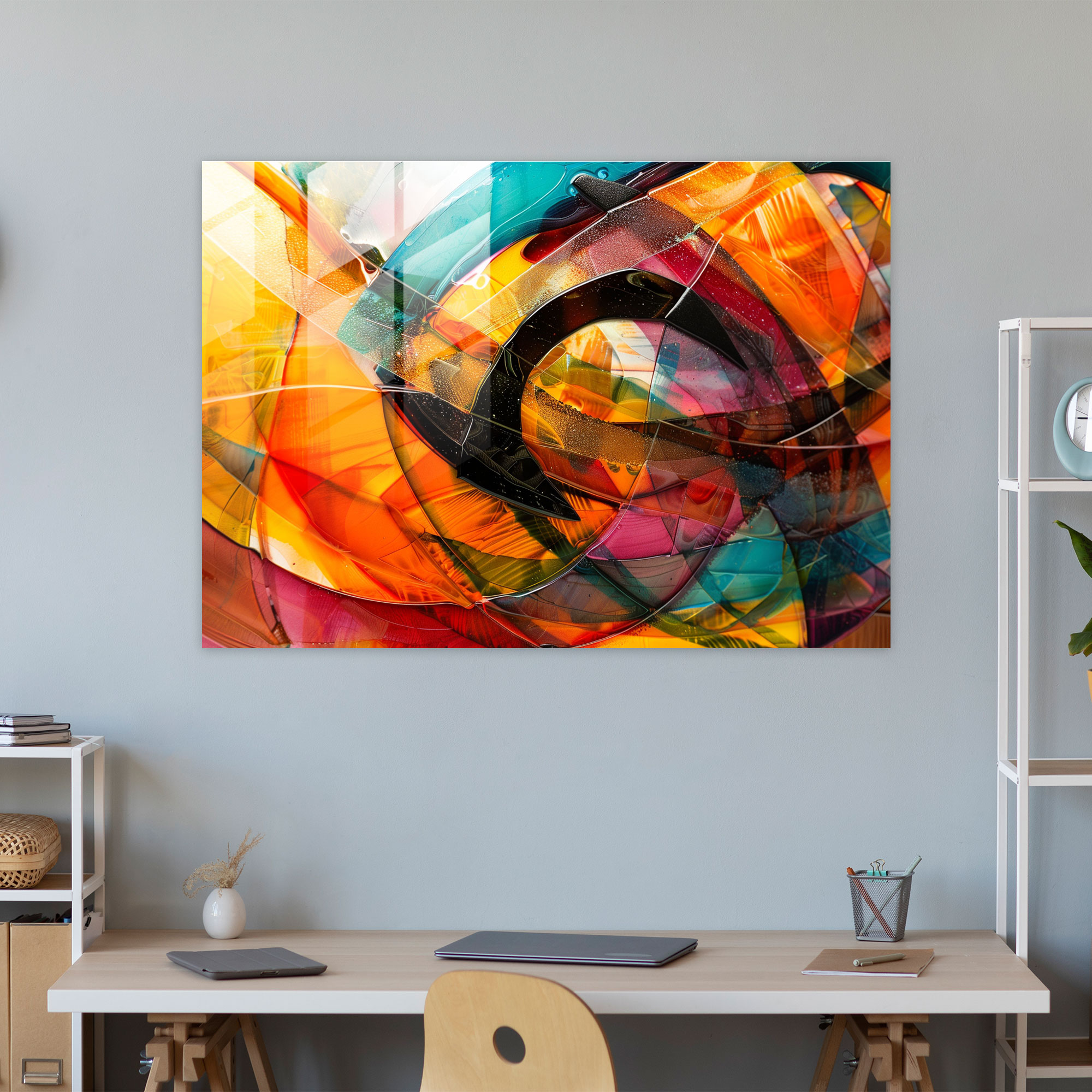 Dynamic Colors Glass Wall Art - Abstract Art, Glass Wall Art, Modern Art, Wall Decoration