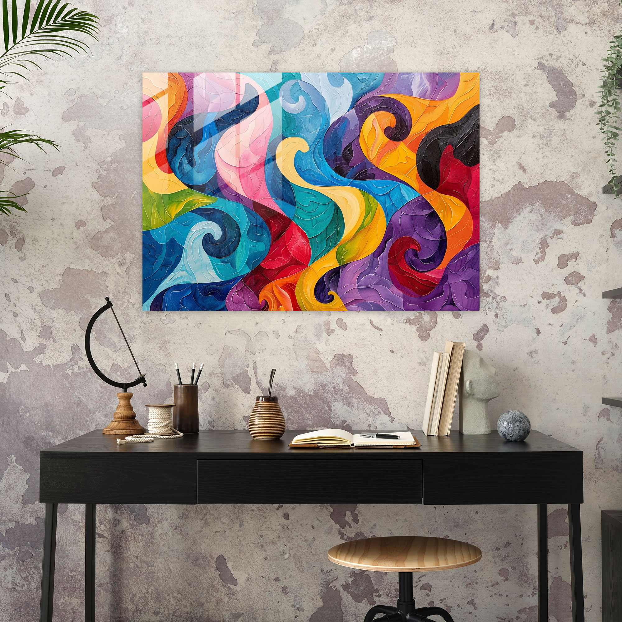 Glass Wall Art Abstract Art - Abstract Art, Vibrant Colors, Modern Art, Abstract Art