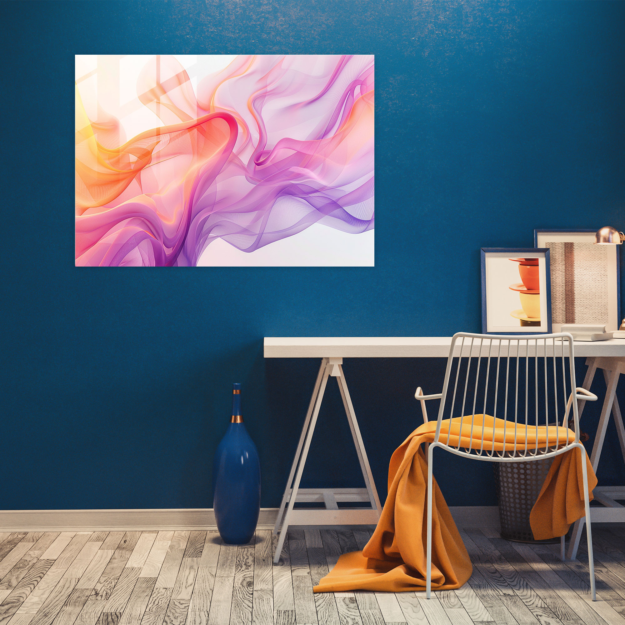 Glass Wall Art Abstract Art - Abstract Art, Fluid Lines, Glass Wall Art, Modern Art