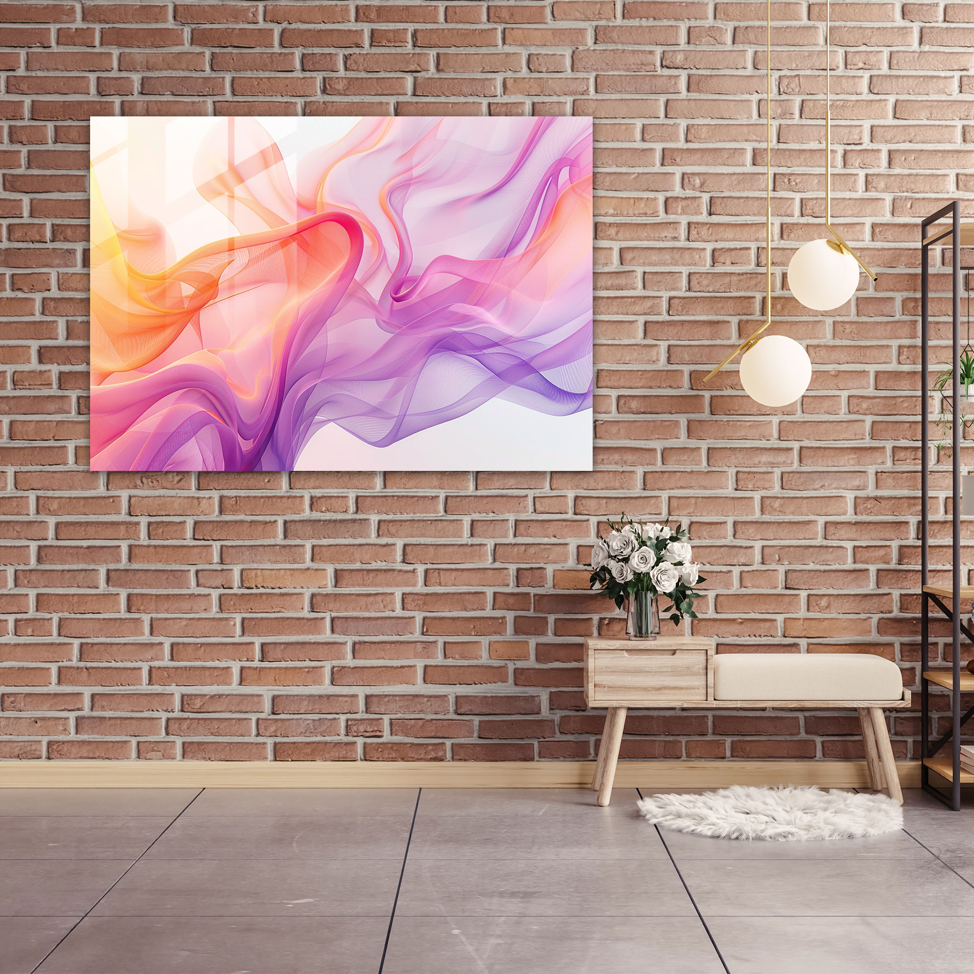 Glass Wall Art Abstract Art - Abstract Art, Fluid Lines, Glass Wall Art, Modern Art