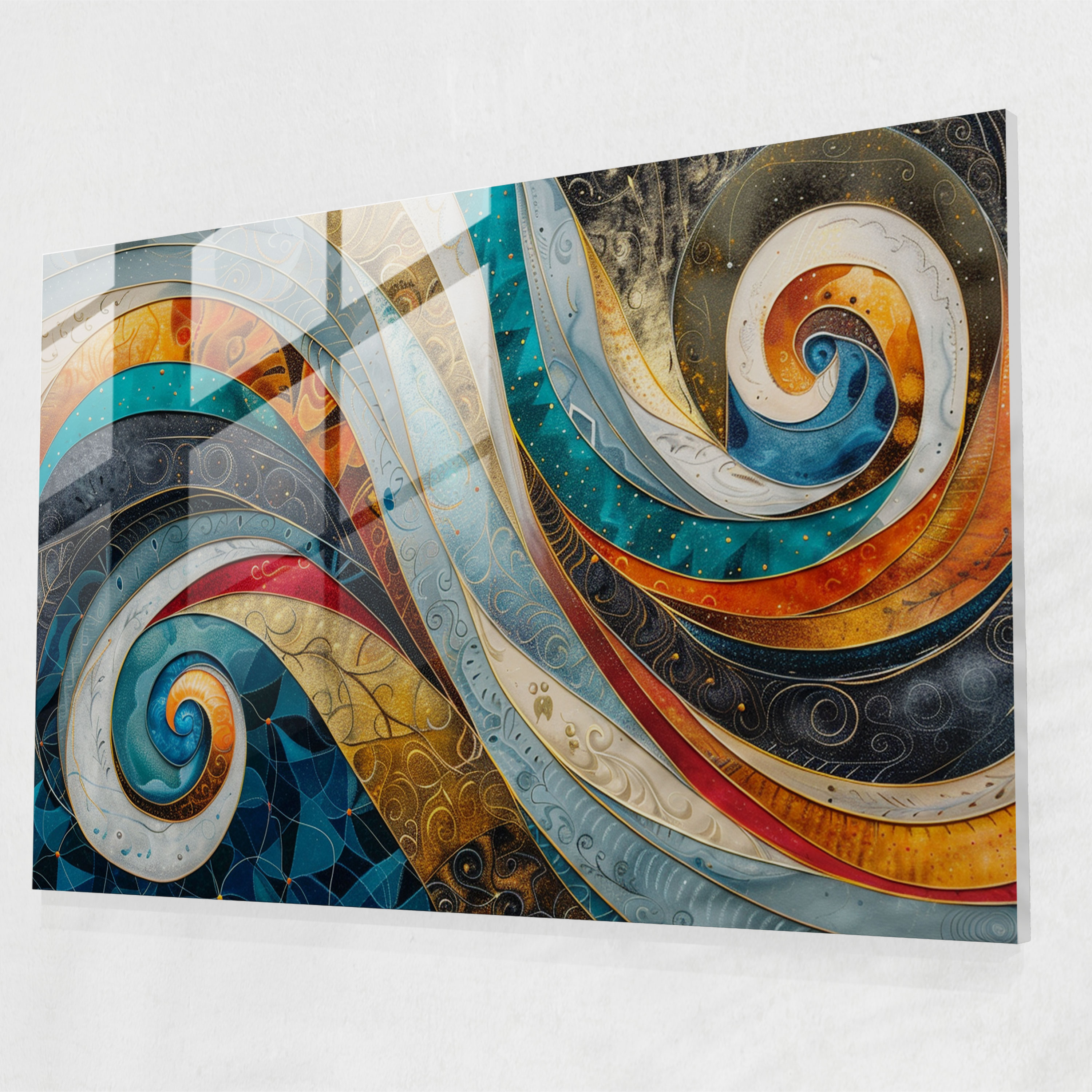 Swirling Abstract Art Glass Wall Art - Abstract Art, Wall Decoration, Glass Wall Art, Glass Art