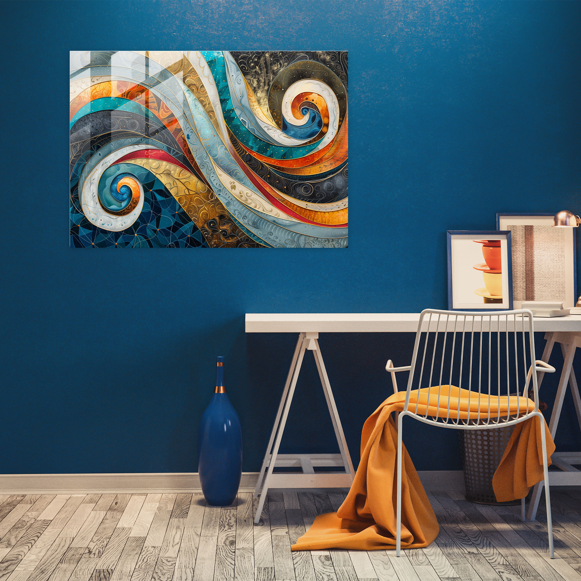 Swirling Abstract Art Glass Wall Art - Abstract Art, Wall Decoration, Glass Wall Art, Glass Art