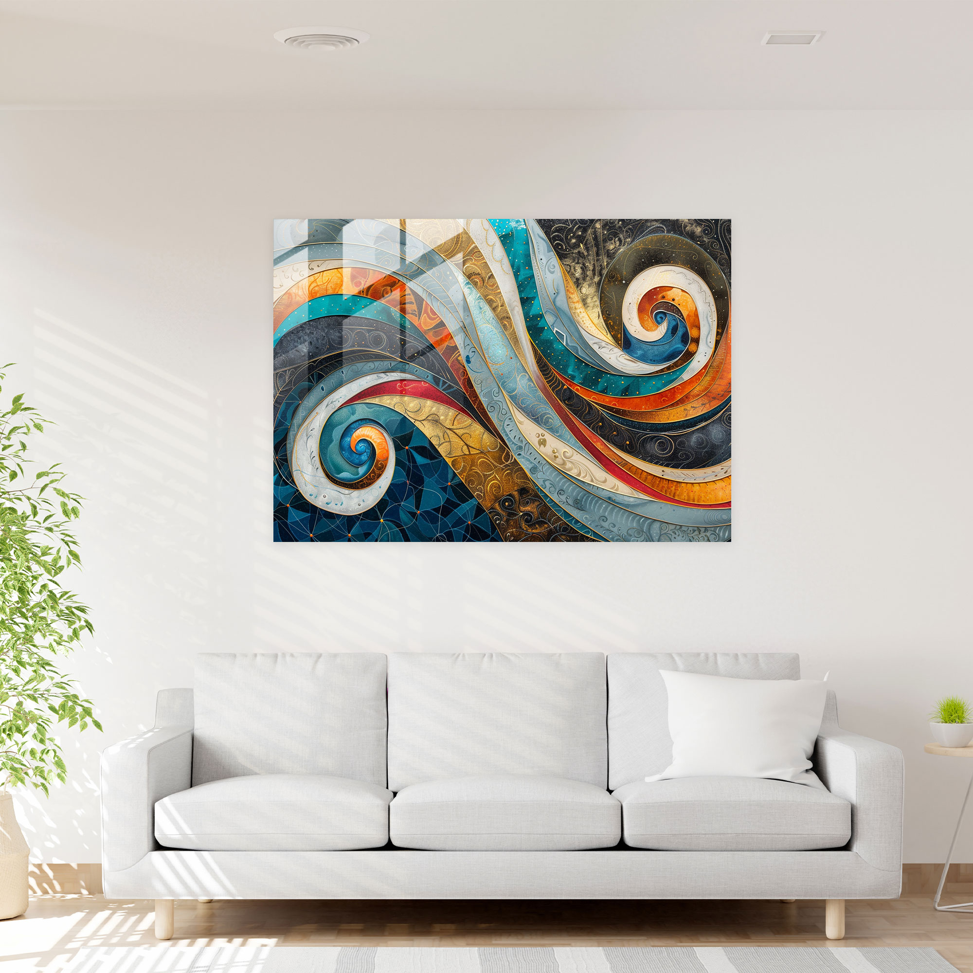 Swirling Abstract Art Glass Wall Art - Abstract Art, Wall Decoration, Glass Wall Art, Glass Art