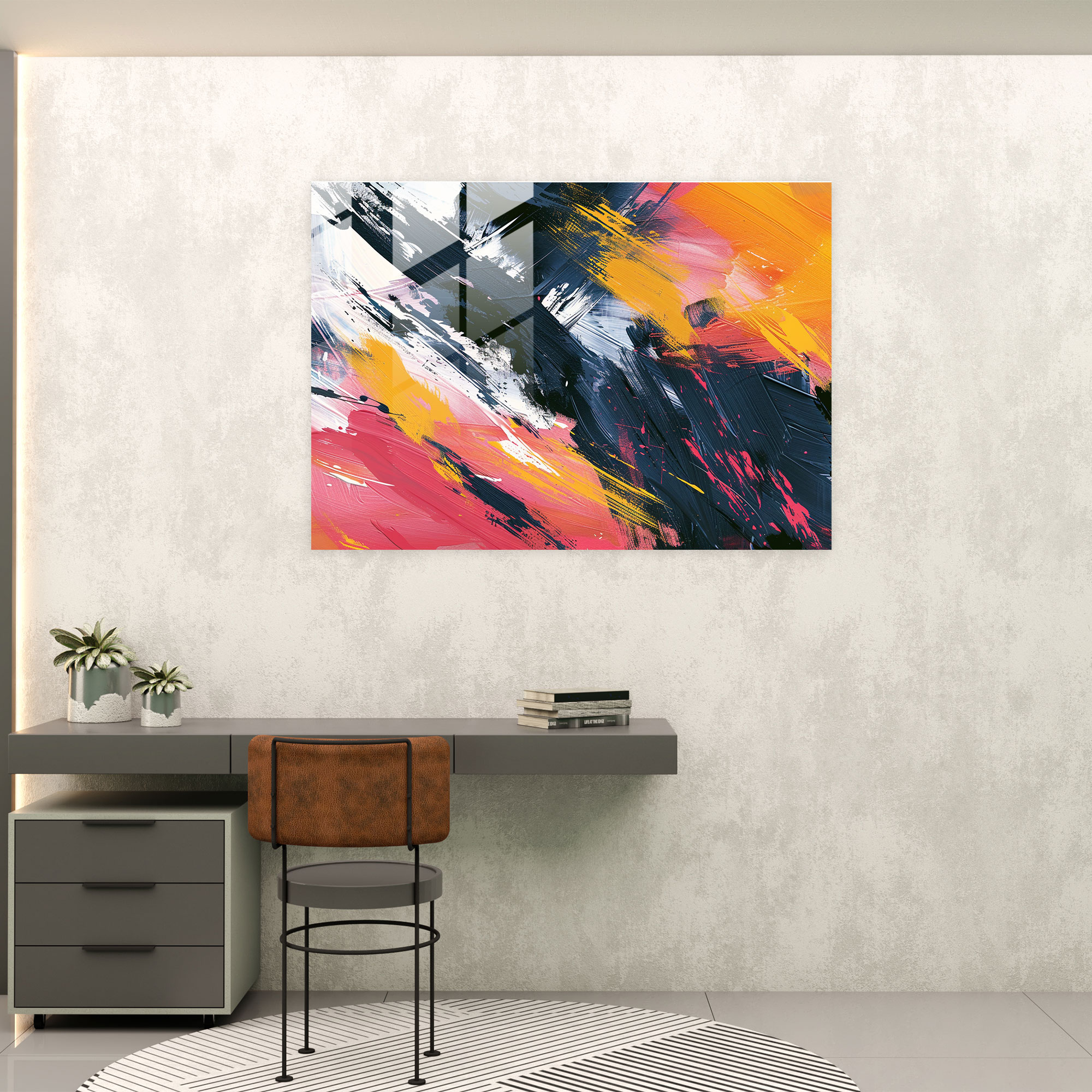 Dynamic Abstract Art Glass Print - Abstract Art, Home Decoration, Glass Print, Abstract Art