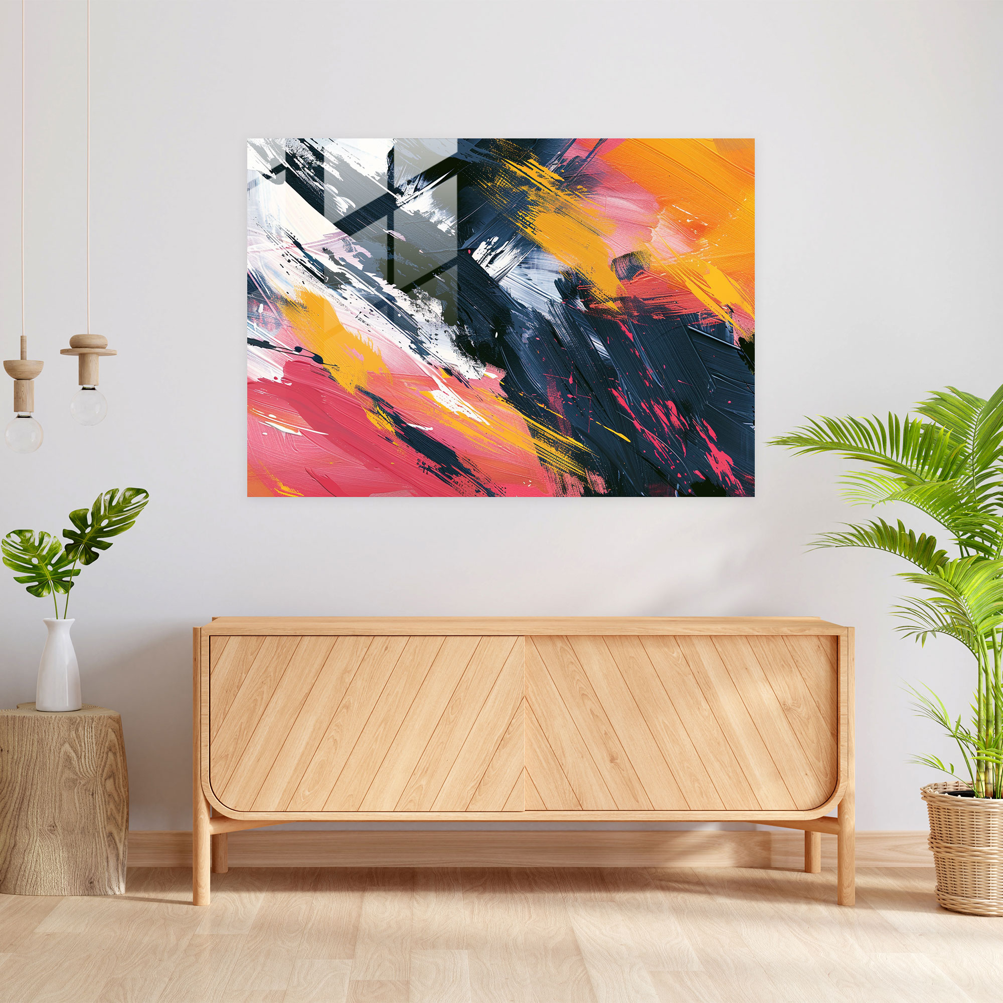 Dynamic Abstract Art Glass Print - Abstract Art, Home Decoration, Glass Print, Abstract Art