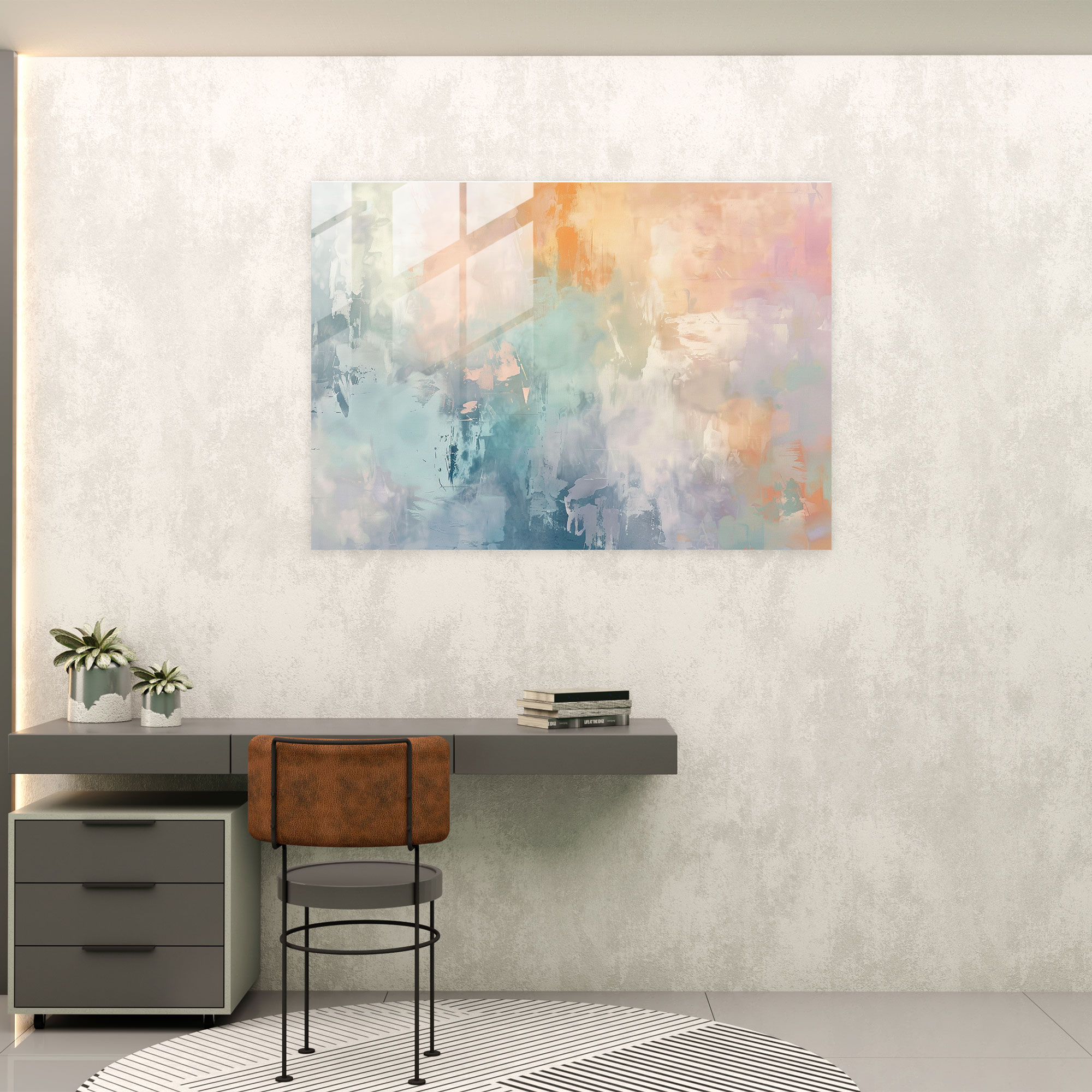 Pastel Abstract Art Glass Wall Art - Abstract Art, Abstract Art, Home Decoration, Glass Wall Art