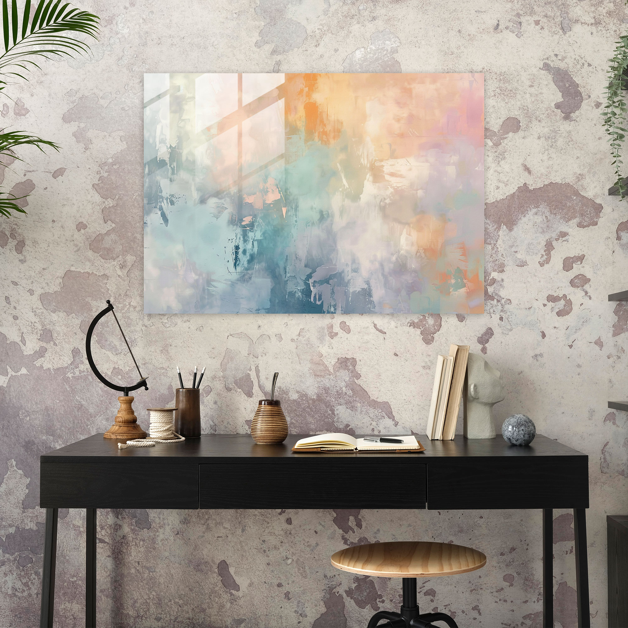 Pastel Abstract Art Glass Wall Art - Abstract Art, Abstract Art, Home Decoration, Glass Wall Art