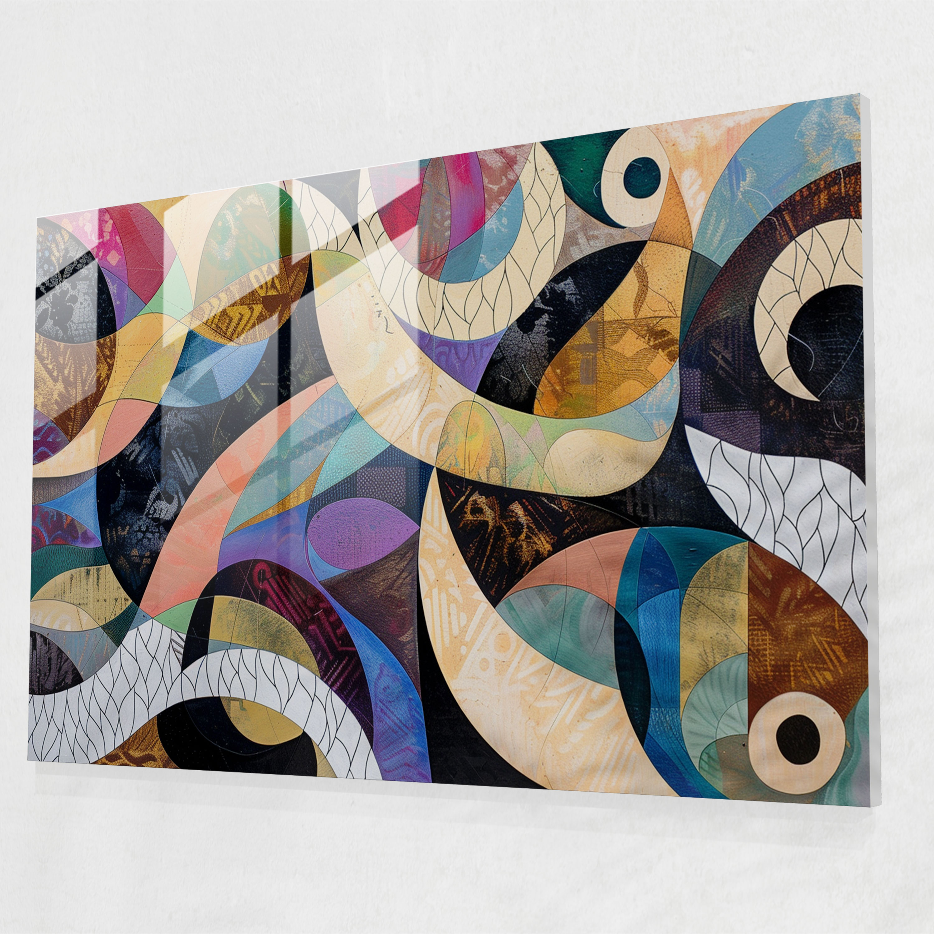 Playful Abstract Art Glass Print - Abstract Art, Abstract Art, Home Decoration, Glass Print