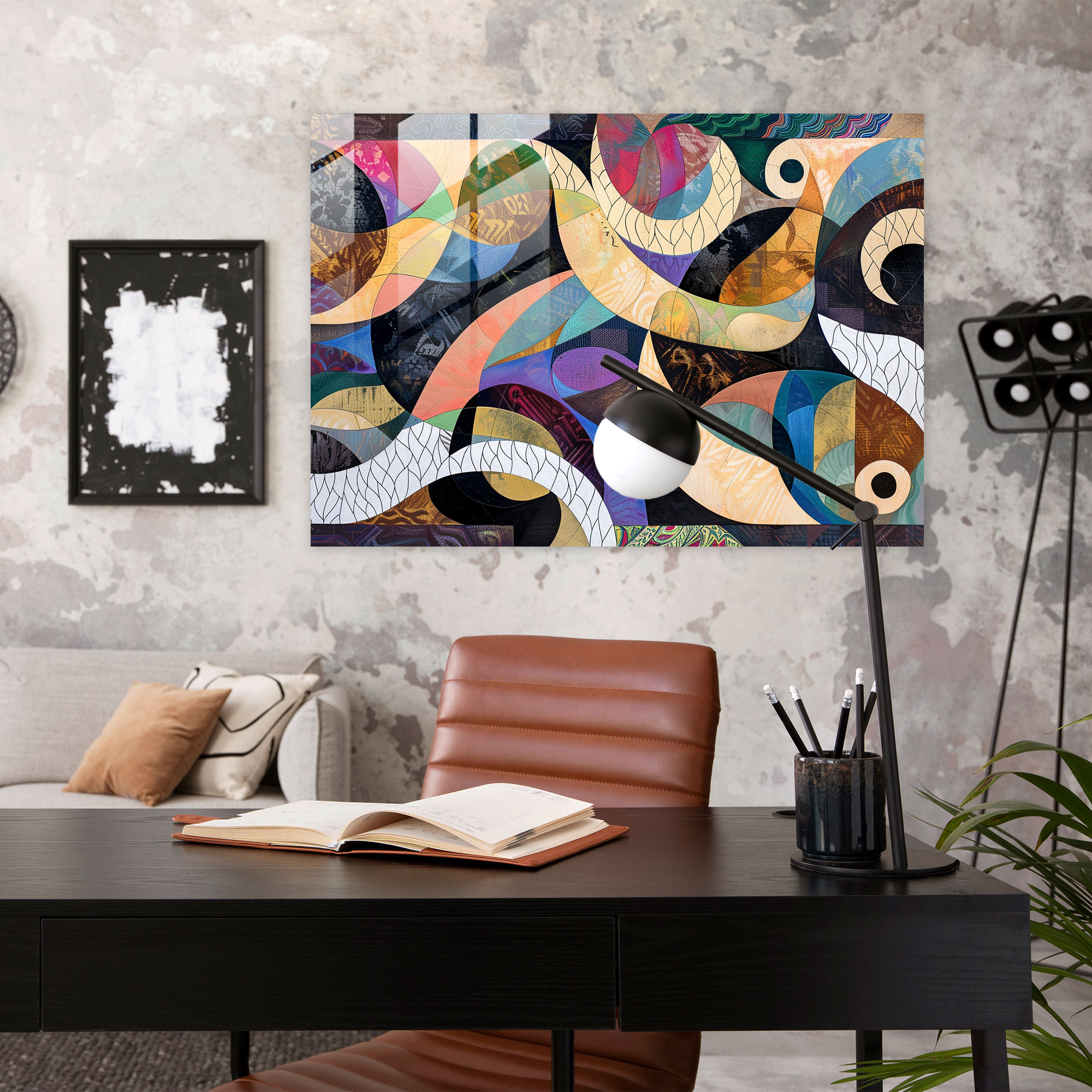 Playful Abstract Art Glass Print - Abstract Art, Abstract Art, Home Decoration, Glass Print